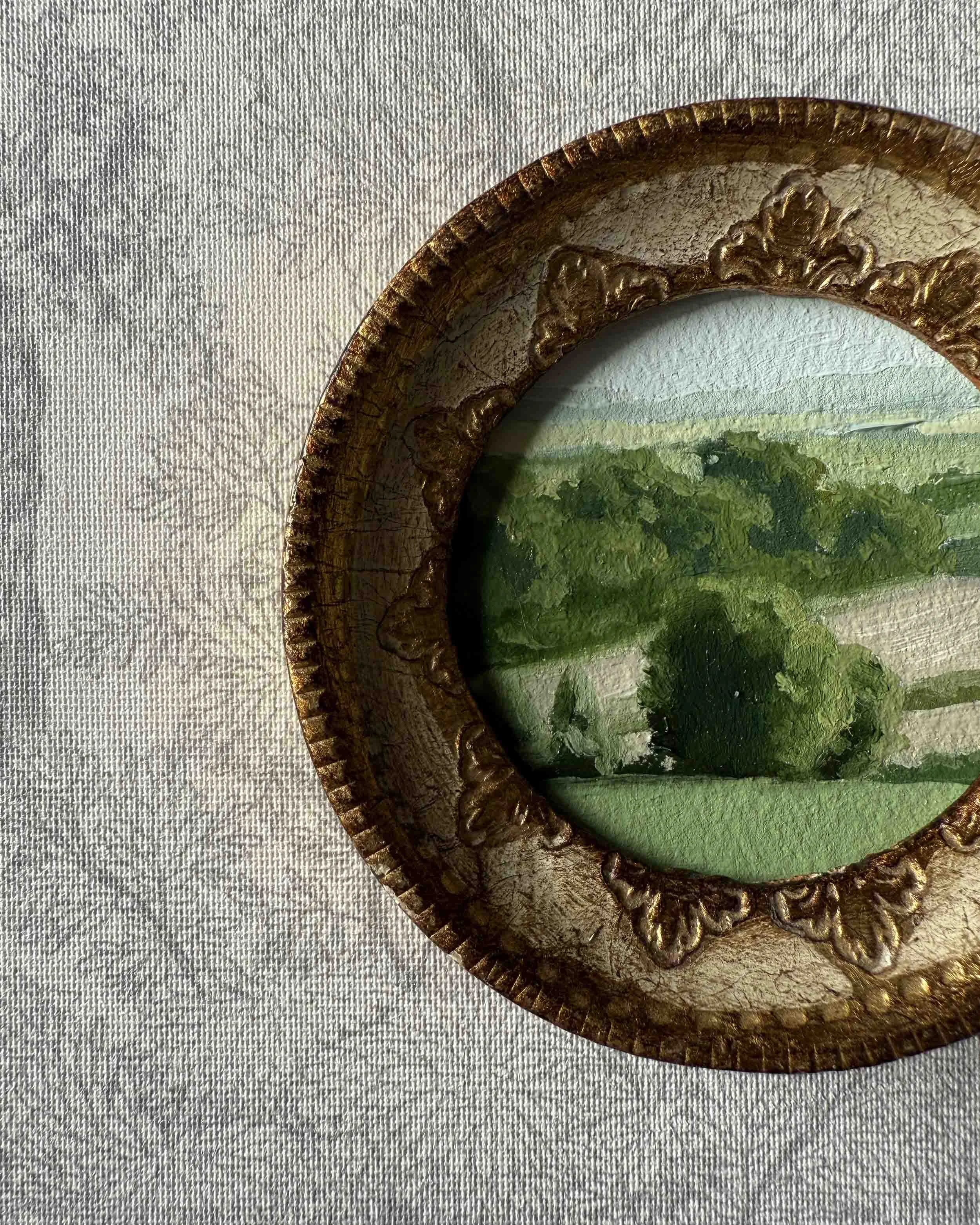 "Rolling Greens Mini" original oil landscape painting