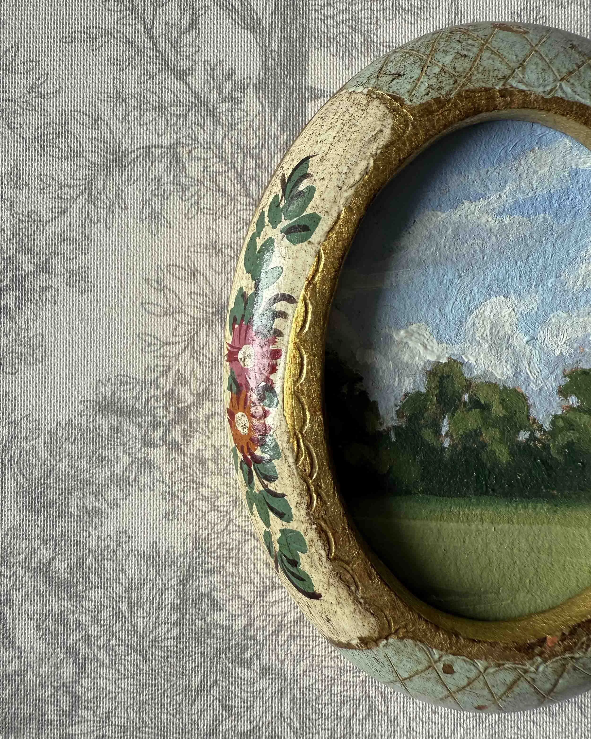 "Feels Like Home in Oval" original oil landscape painting