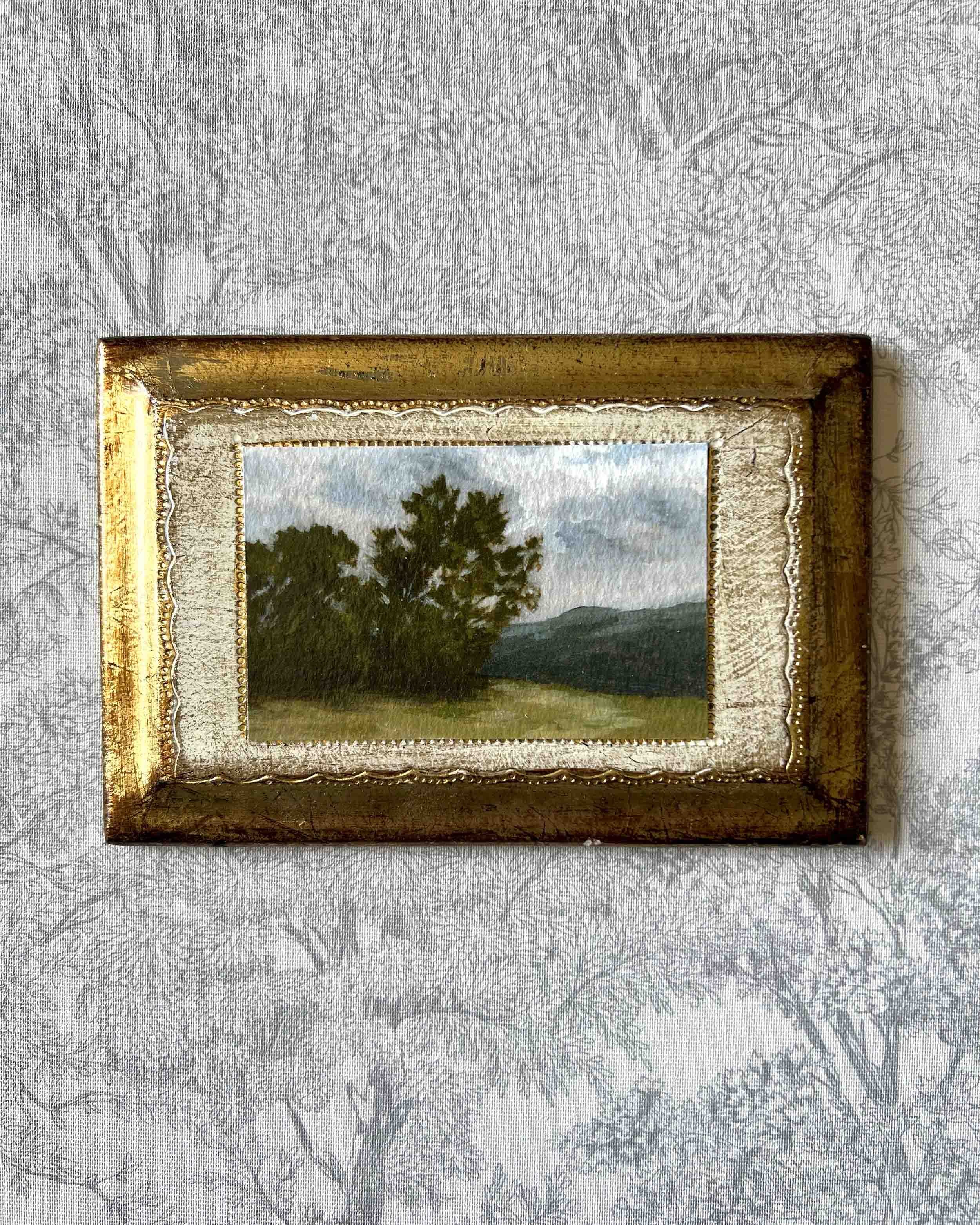 "Spring Sky Study" Print on Vintage Plaque