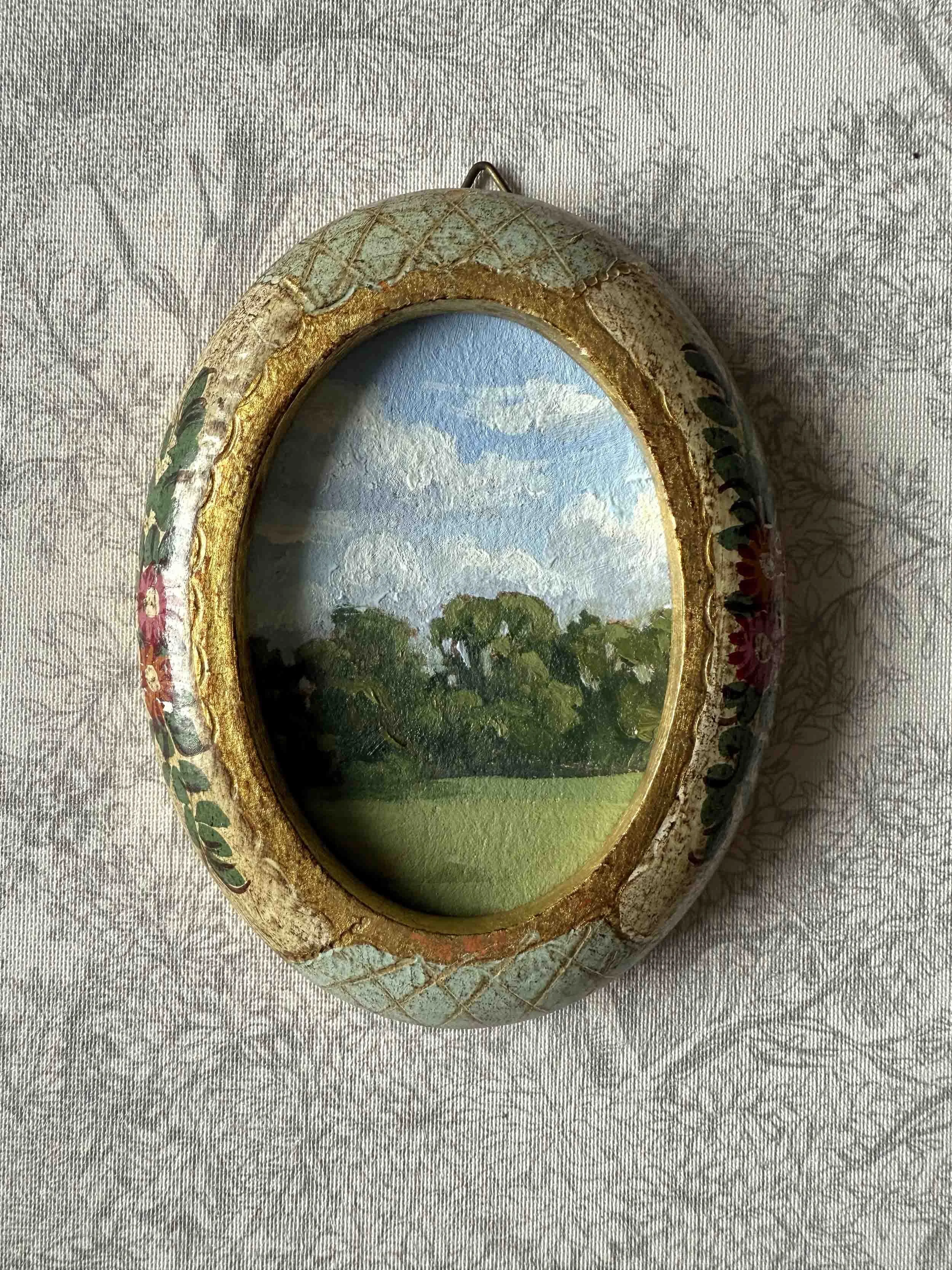 "Feels Like Home in Oval ii" original oil landscape painting