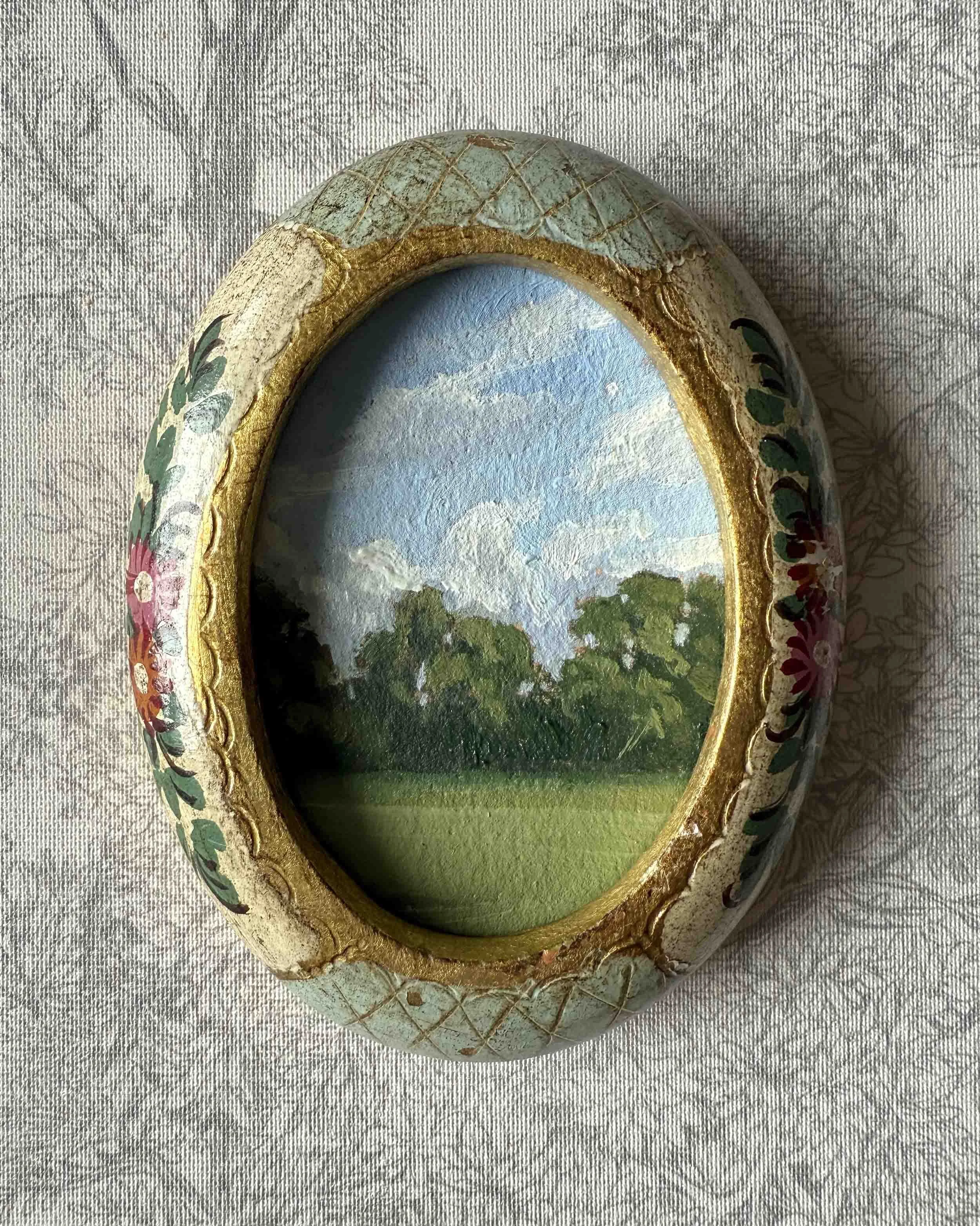 "Feels Like Home in Oval" original oil landscape painting