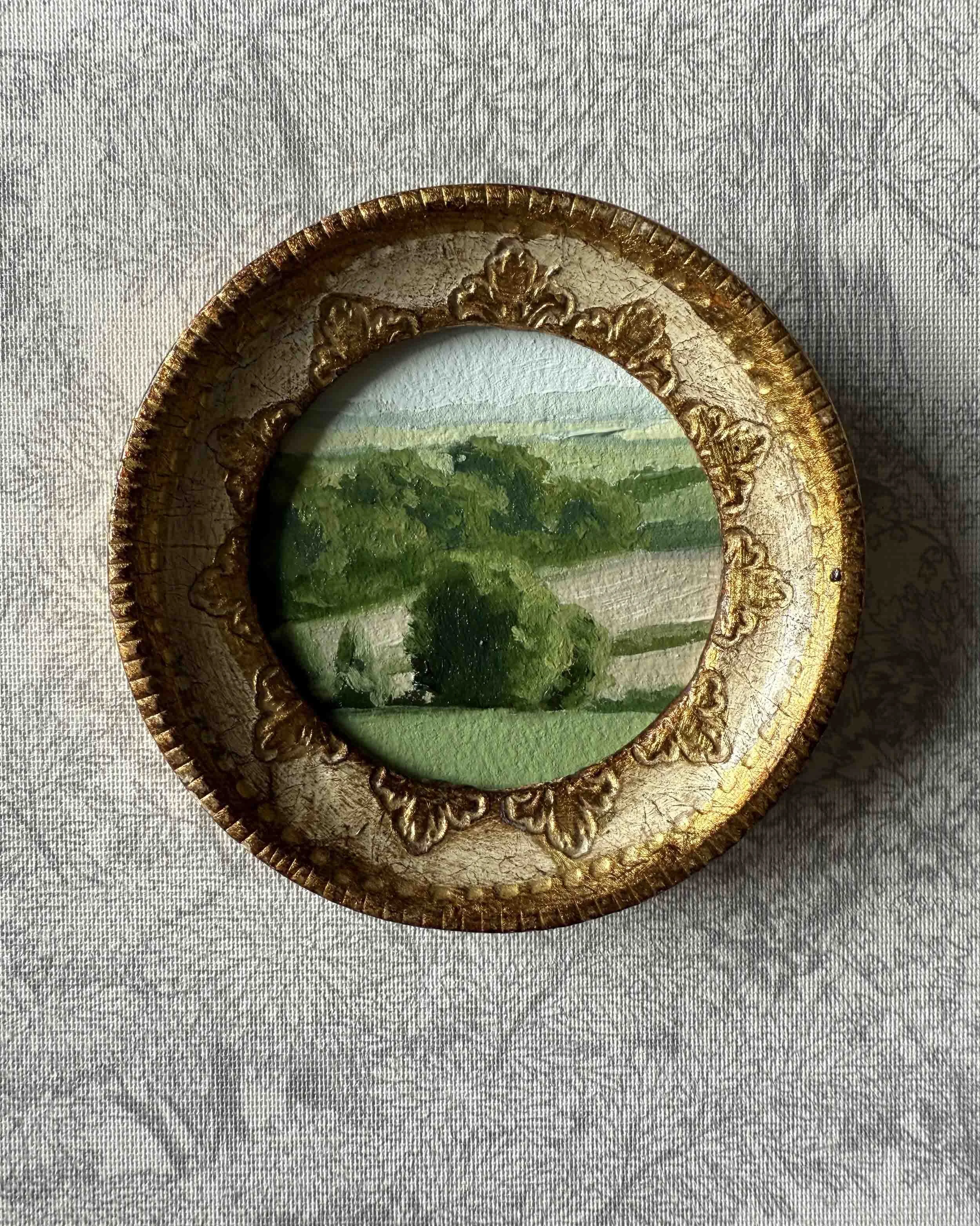 "Rolling Greens Mini" original oil landscape painting