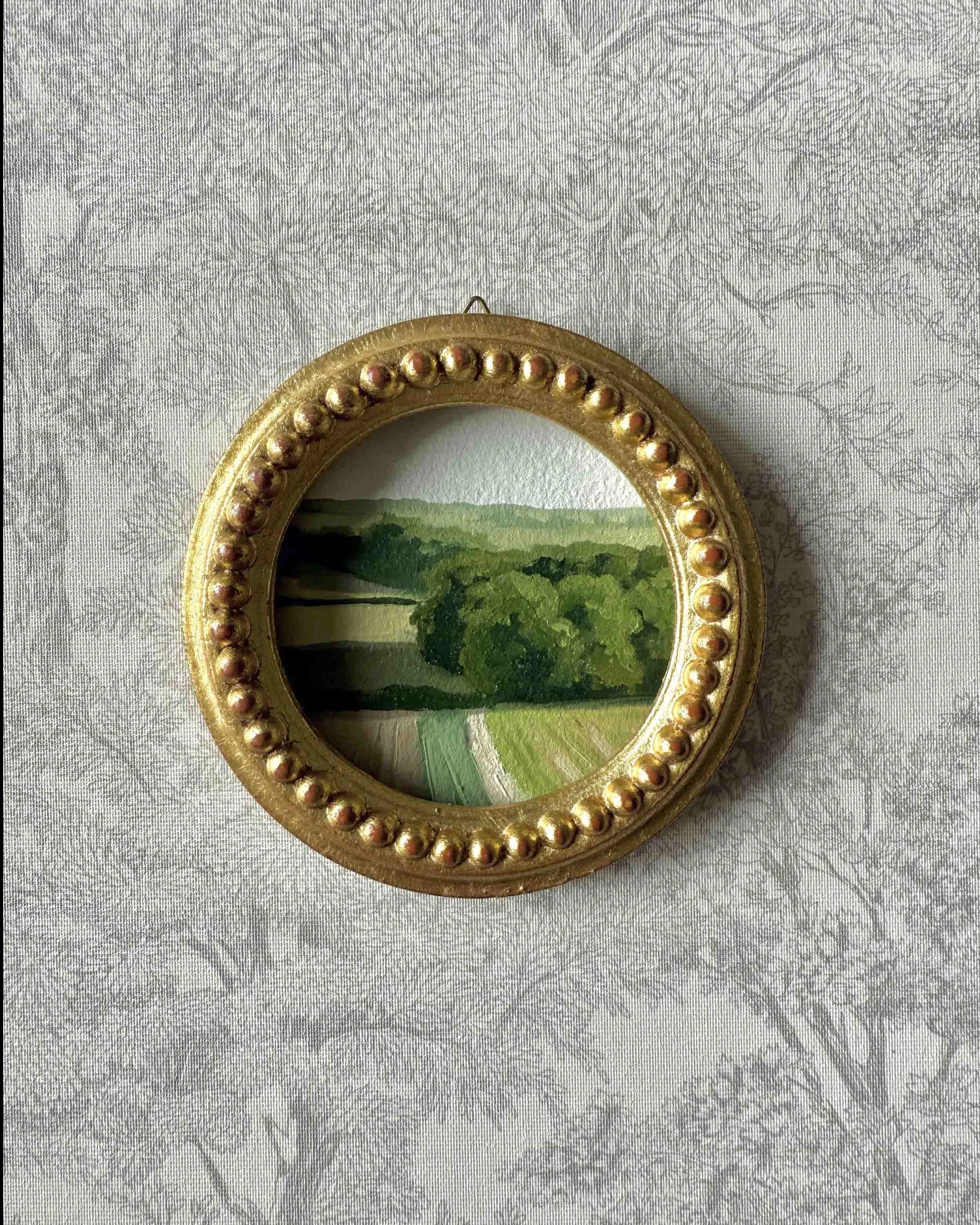 "Space Between Green iv" original oil landscape