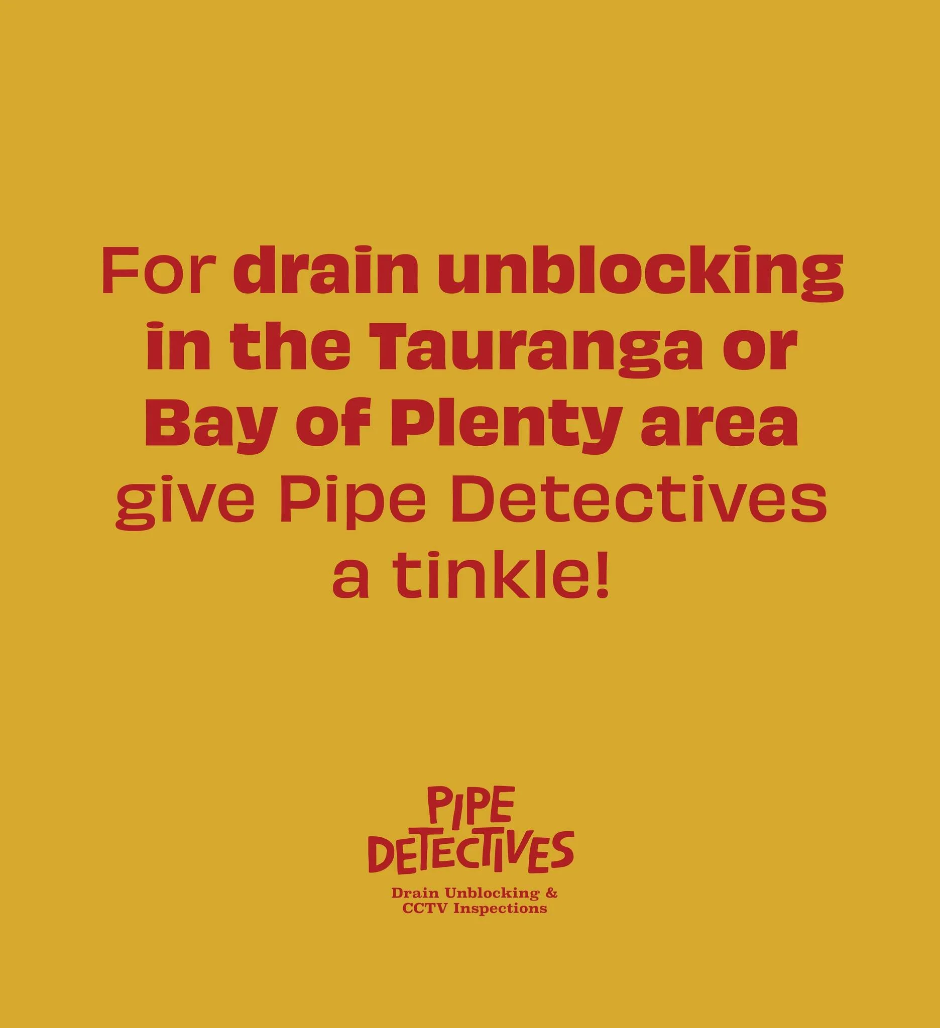Our team of Pipe Detectives are not only super slick drain unblockers/clearers and locators, but are also qualified drainlayers with vast experience and understanding of plumbing and drainage systems.

Give us a tinkle when your pipes are playing up!