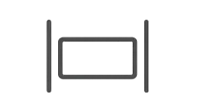 Abstract icon showing an asset aligned within controlled handling guides