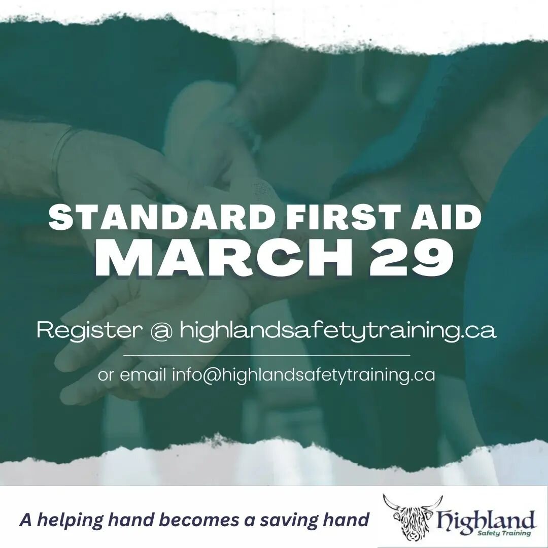New class date is up! March 29 @ The Hive in Sedgewick. Sign up at highlandsafetytraining.ca today! @thehivesedgewick
