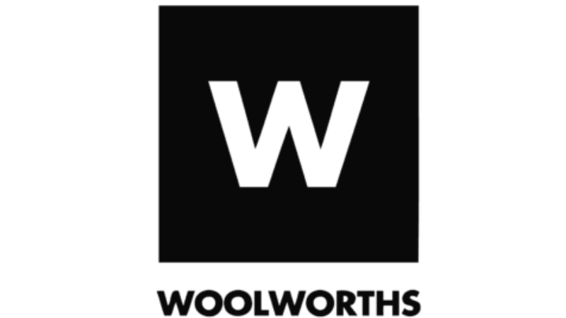 Woolworths logo with a black 'W' inside a black square and the word 'WOOLWORTHS' below it.