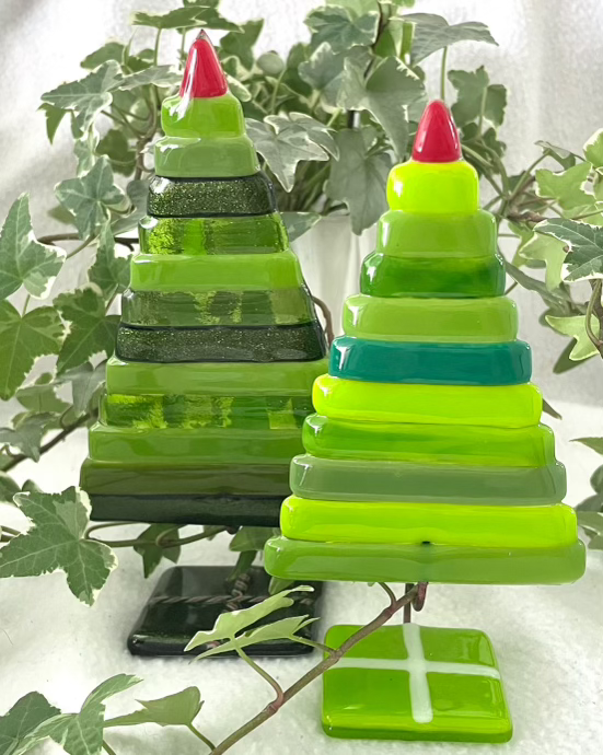 Colorful Fused Glass Trees