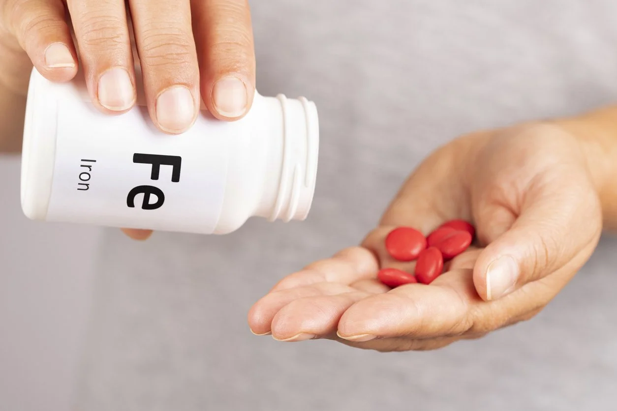 Bottle of iron supplements
