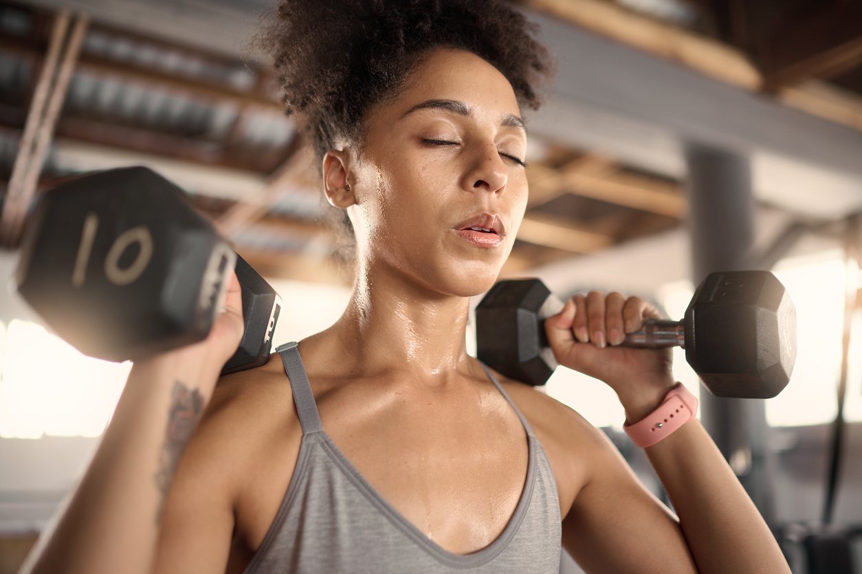Woman lifting weights