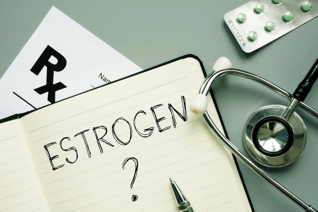 Estrogen level hormonal balance and endocrine system concept