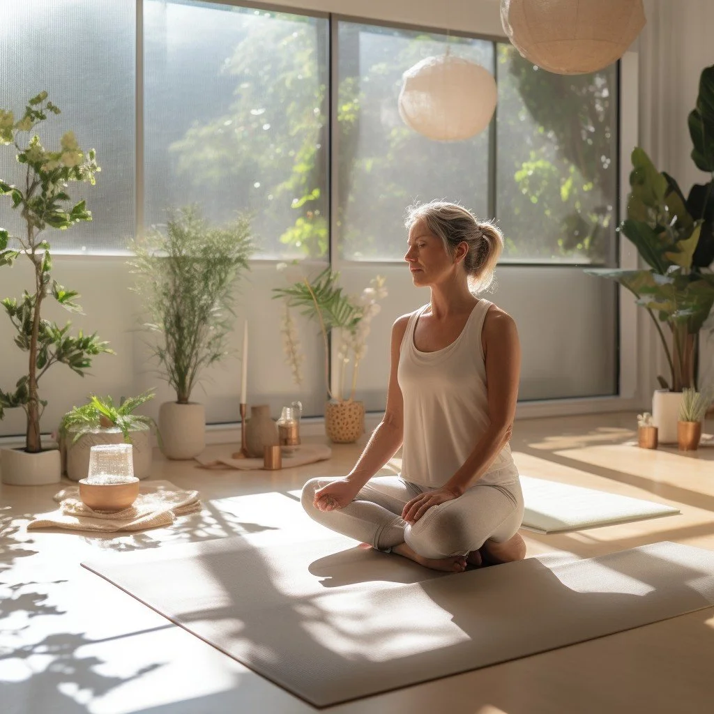 Perimenopause Woman practicing yoga
