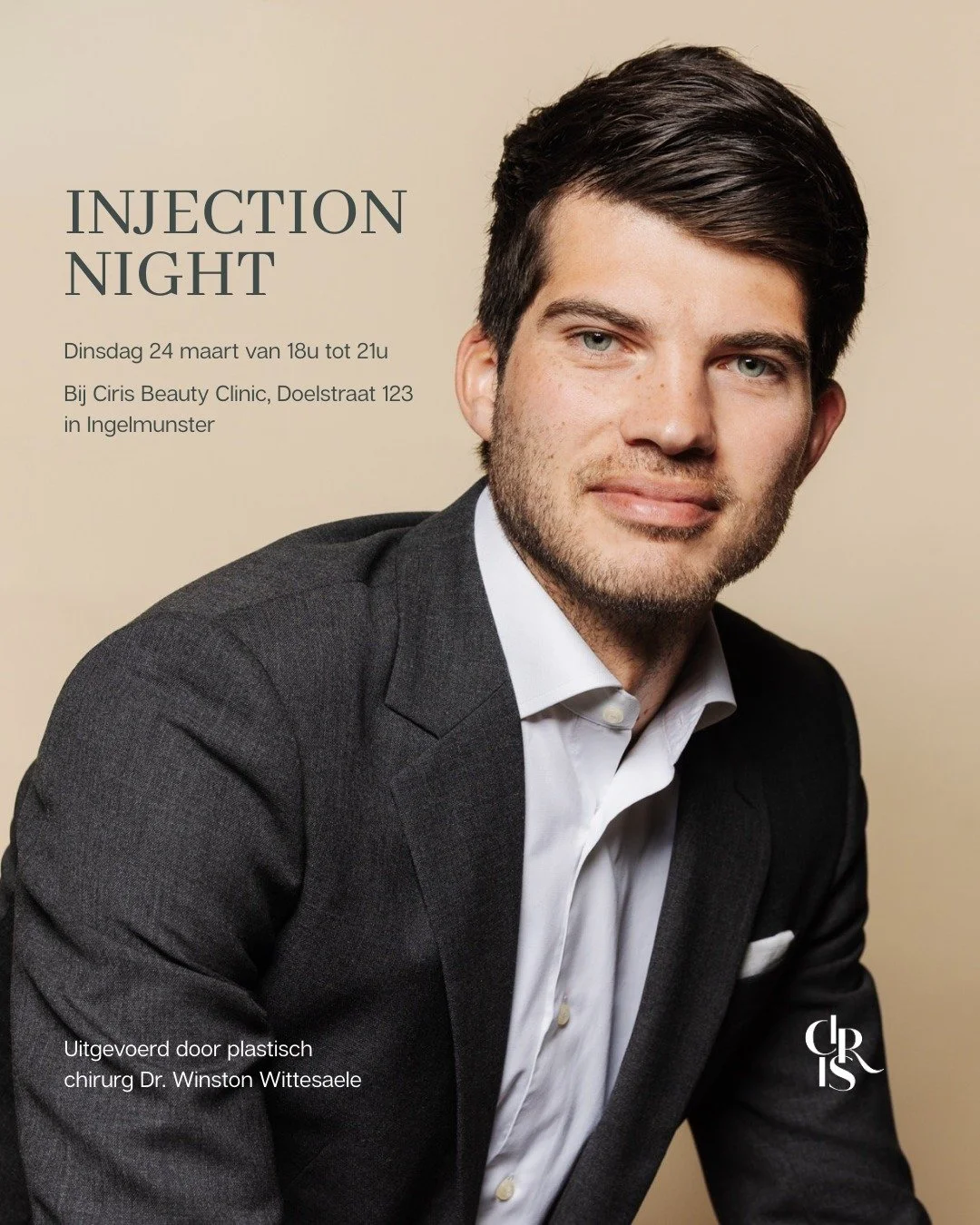 De allereerste editie van de Injection Night. ✨

Op dinsdagavond 24 maart verwelkomen we plastisch chirurg @dr.wwittesaele voor een avond volledig in het teken van esthetische injectables.

Tijdens deze avond voert hij injecties uit voor wie bepaalde
