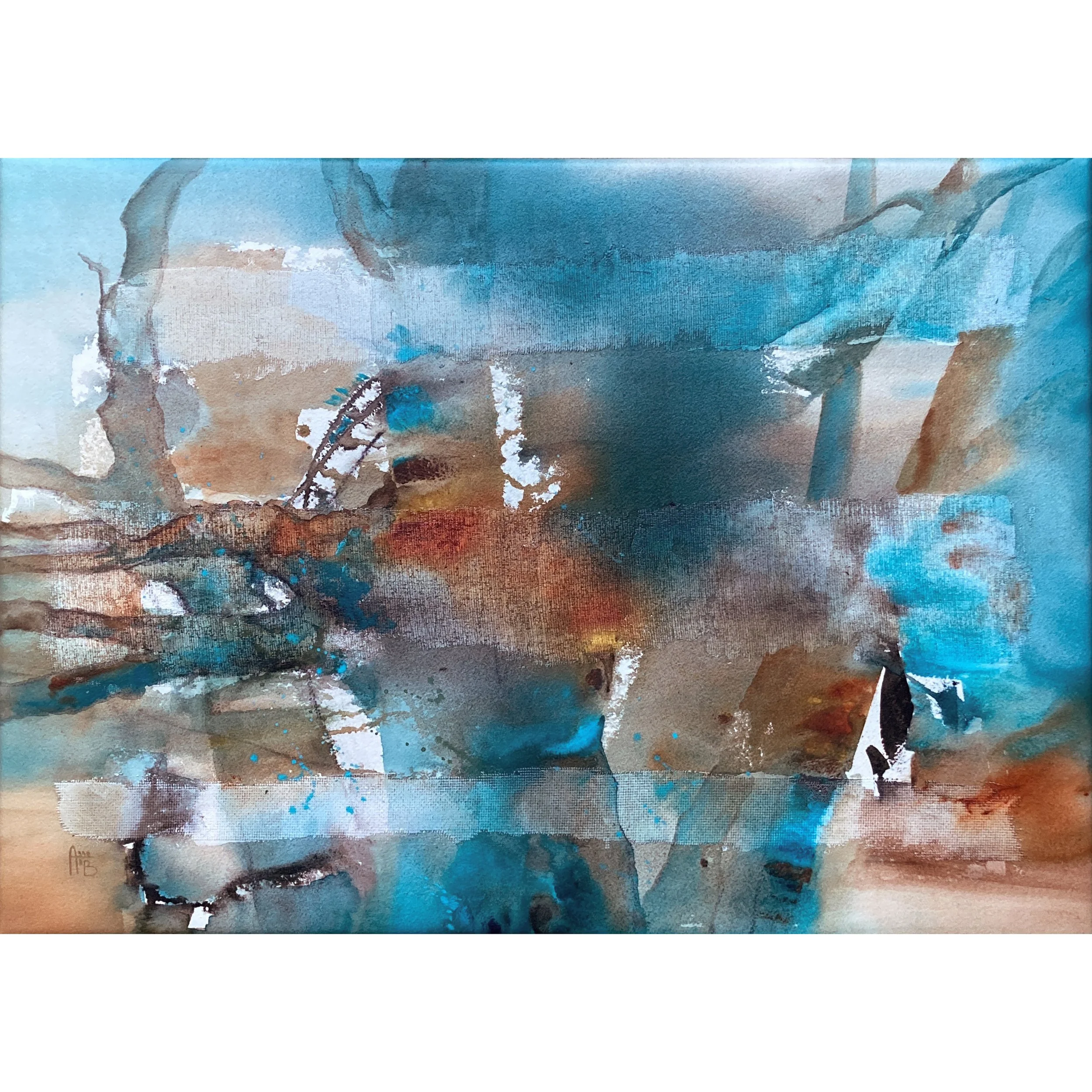 Fantasmagorique, 50x70cm, 2025 ( gesso et aquarelle sur papier monté sur châssis et vernis)