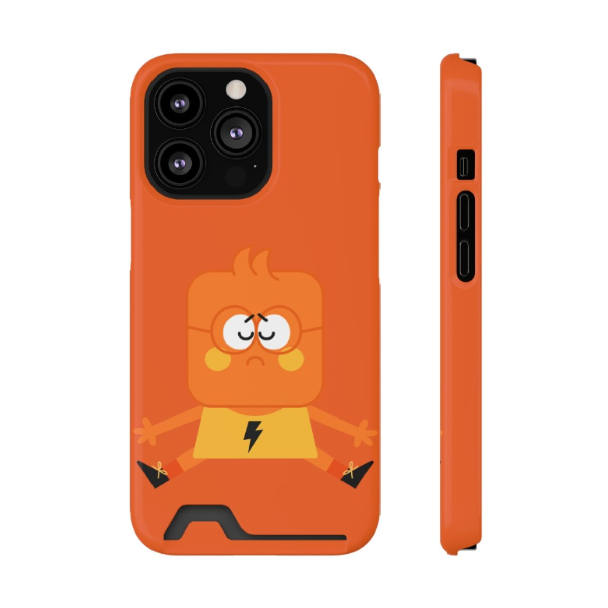 OJ Orange, phone case, cardholder, Magicooz, vibrant, organized, impact-resistant, iPhone 13, Samsung Galaxy S21, S22.