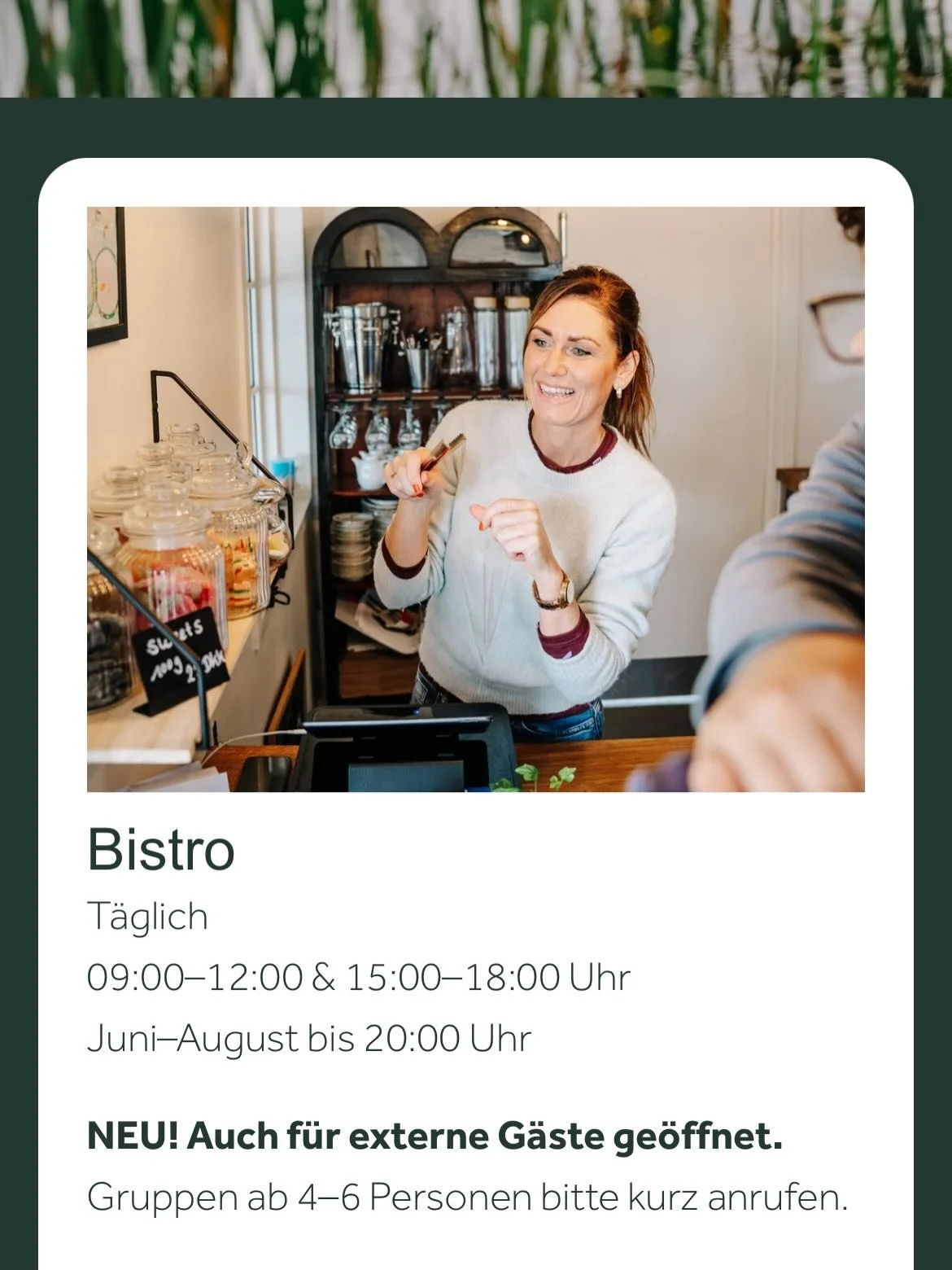 Neu bei Hygge Lake &ndash; unser Bistro &ouml;ffnet sich f&uuml;r alle

Durch die vielen sch&ouml;nen Anfragen von G&auml;sten aus der Umgebung und unserer lokalen Community haben wir uns entschieden, unser Bistro nun auch f&uuml;r externe G&auml;ste
