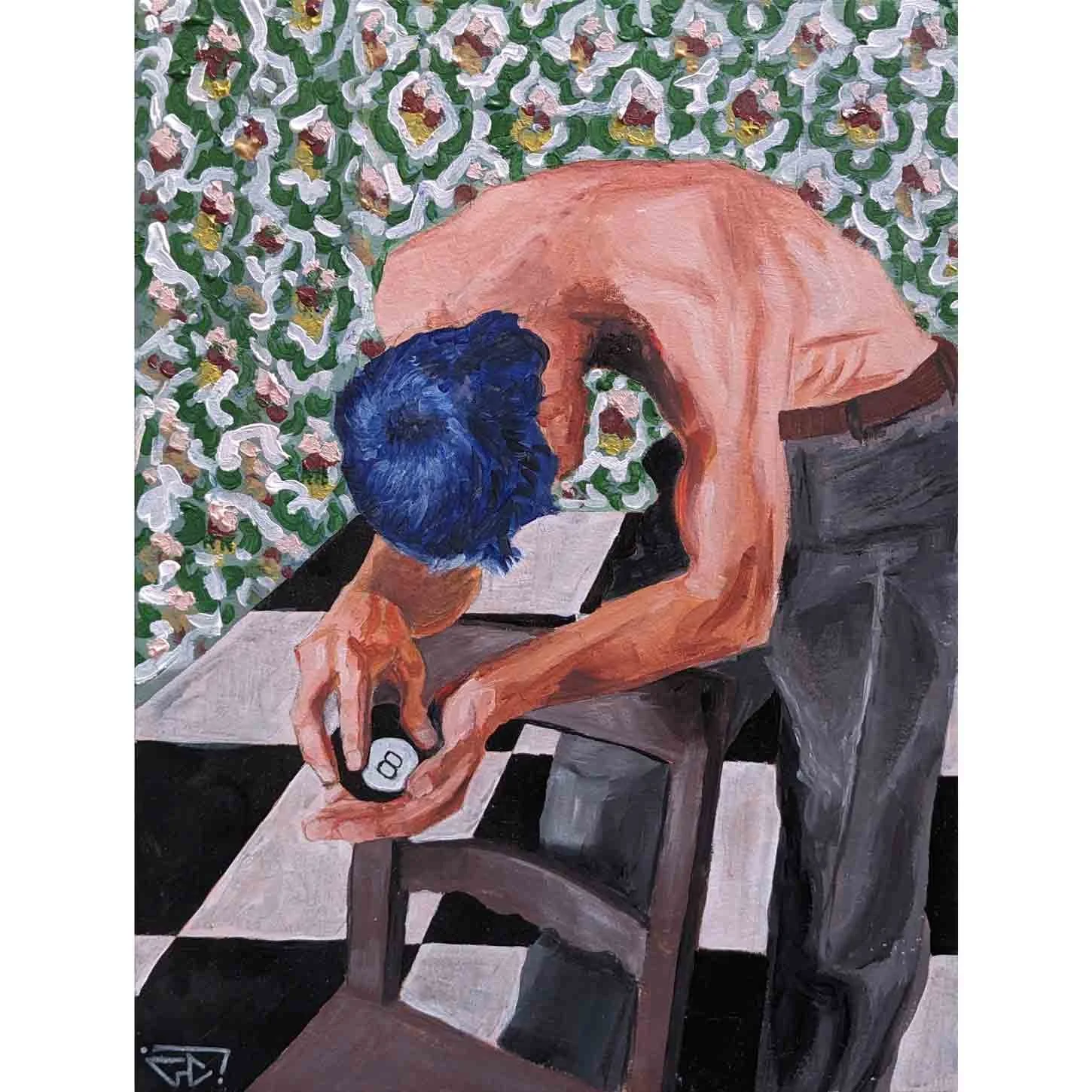 "Désillusion", huile sur papier 30,5x23 cm - 12x9,1 in, 2024