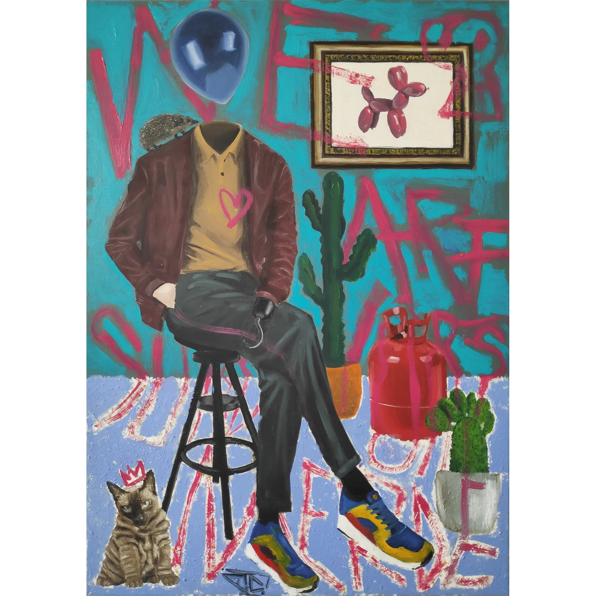 "Live or survive", huile sur toile 70x50 cm - 27,6x19,7 in, 2022
