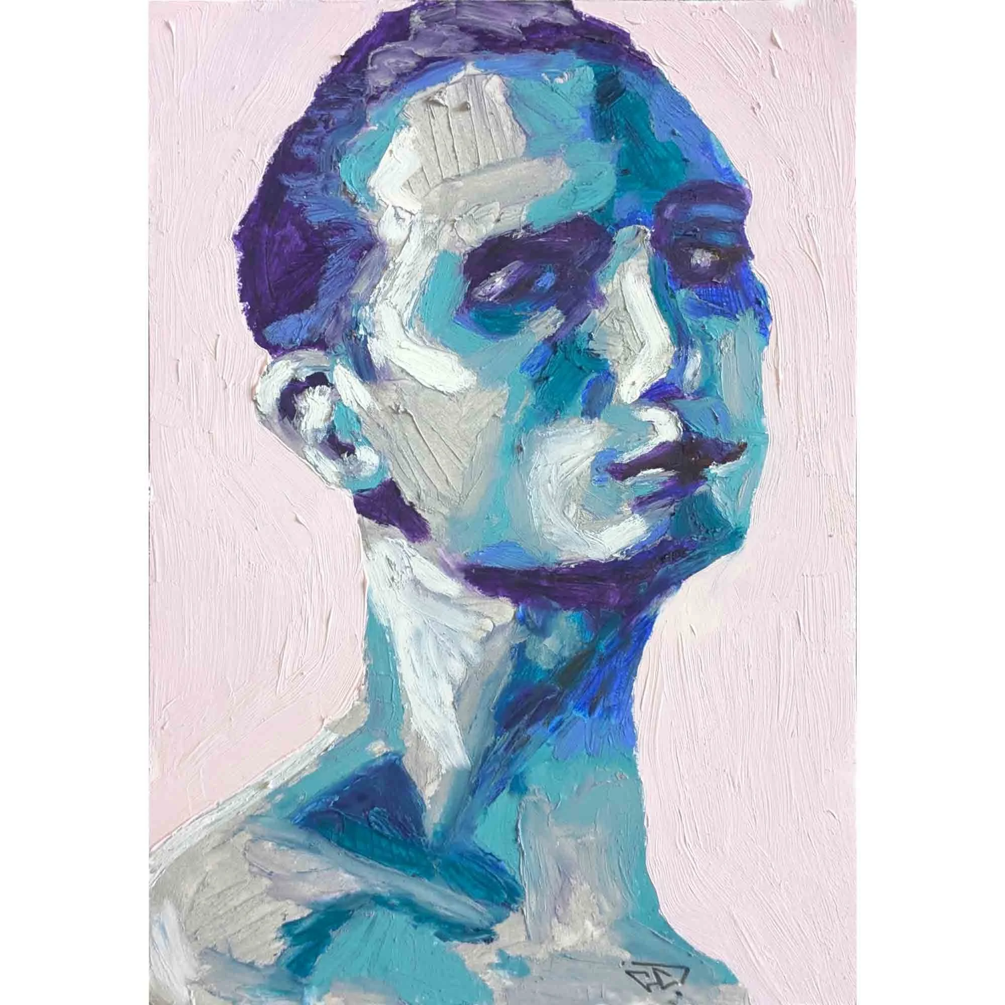 "Charles-Auxence était Duc mais surtout un trou duc" pastels à l'huile sur papier 21x14,8 cm - 8,3x5,8 in, 2025