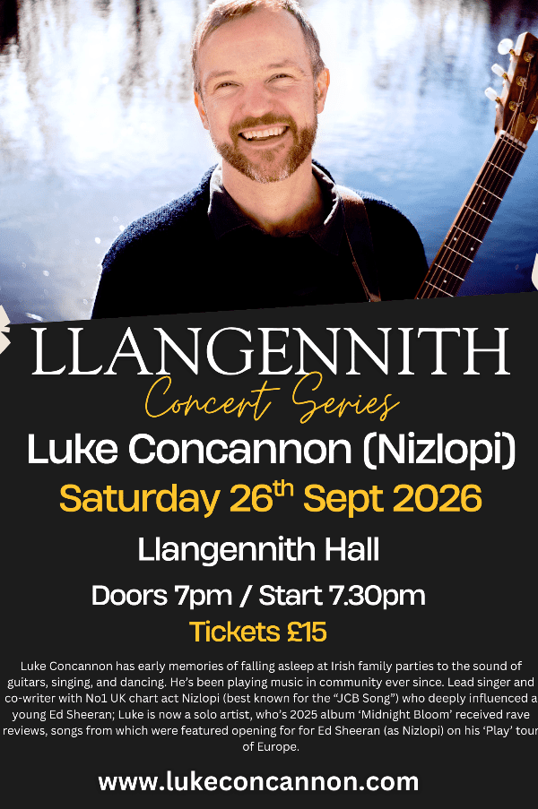 Llangennith Hall Concert Series - Luke Concannon (Nizlopi)