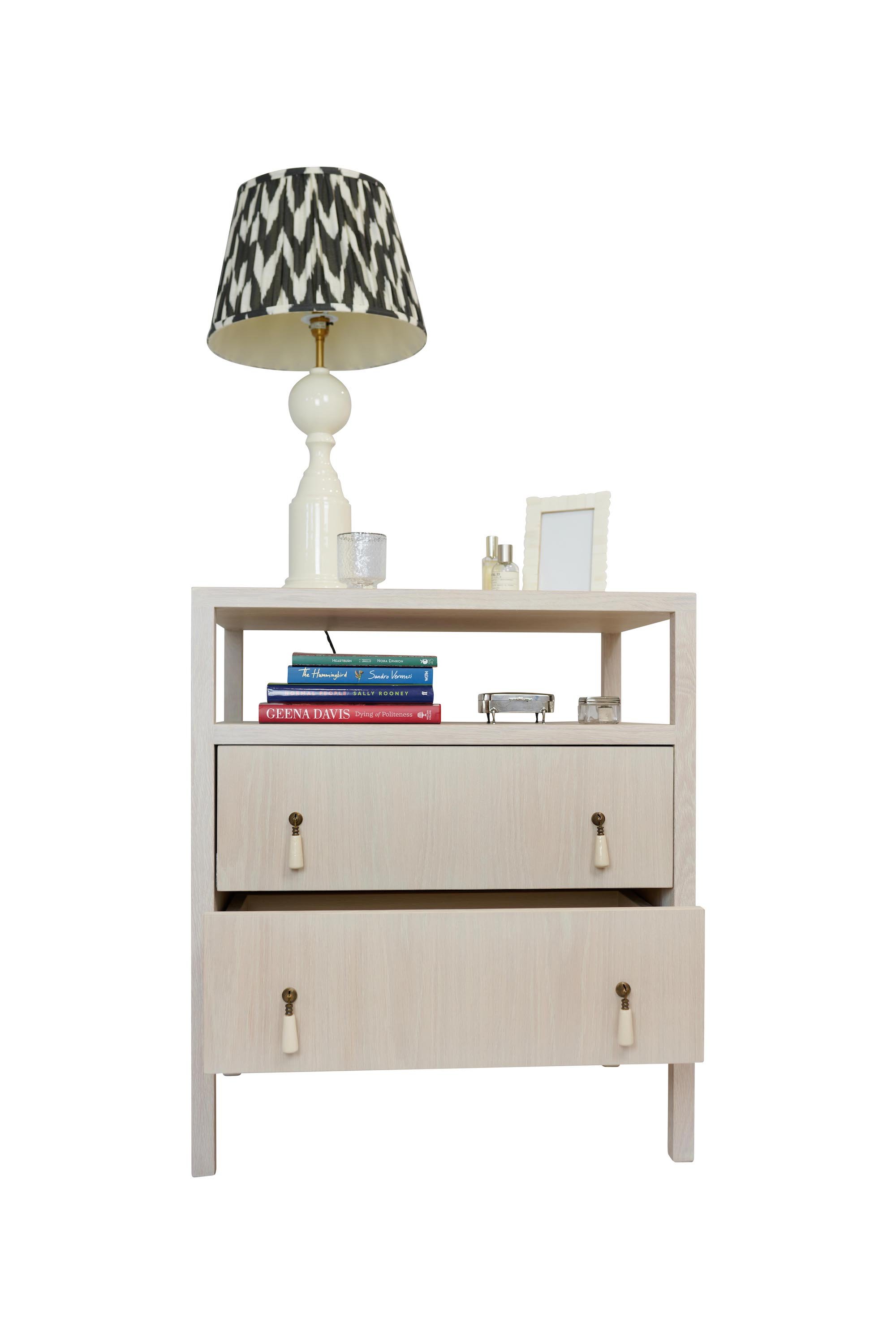Stella Trading Bedside Table, Wood, White, 28 X 39 X 41 cm