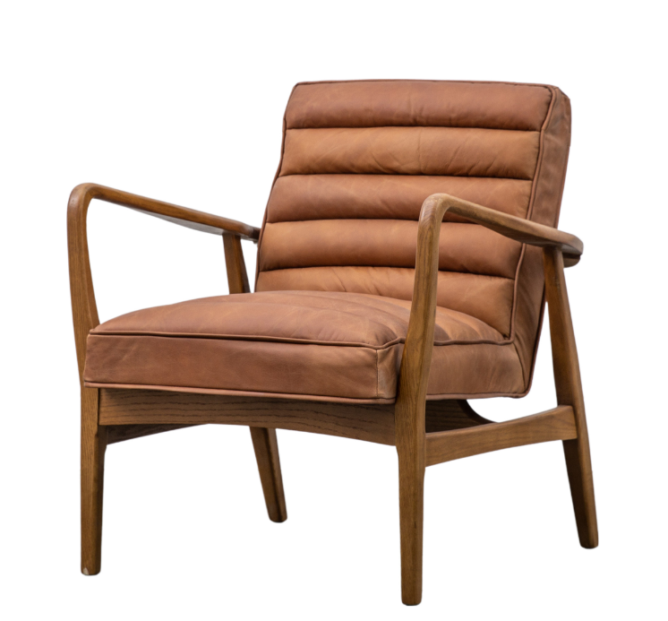 Datsun armchair vitnage brown leather 5.png