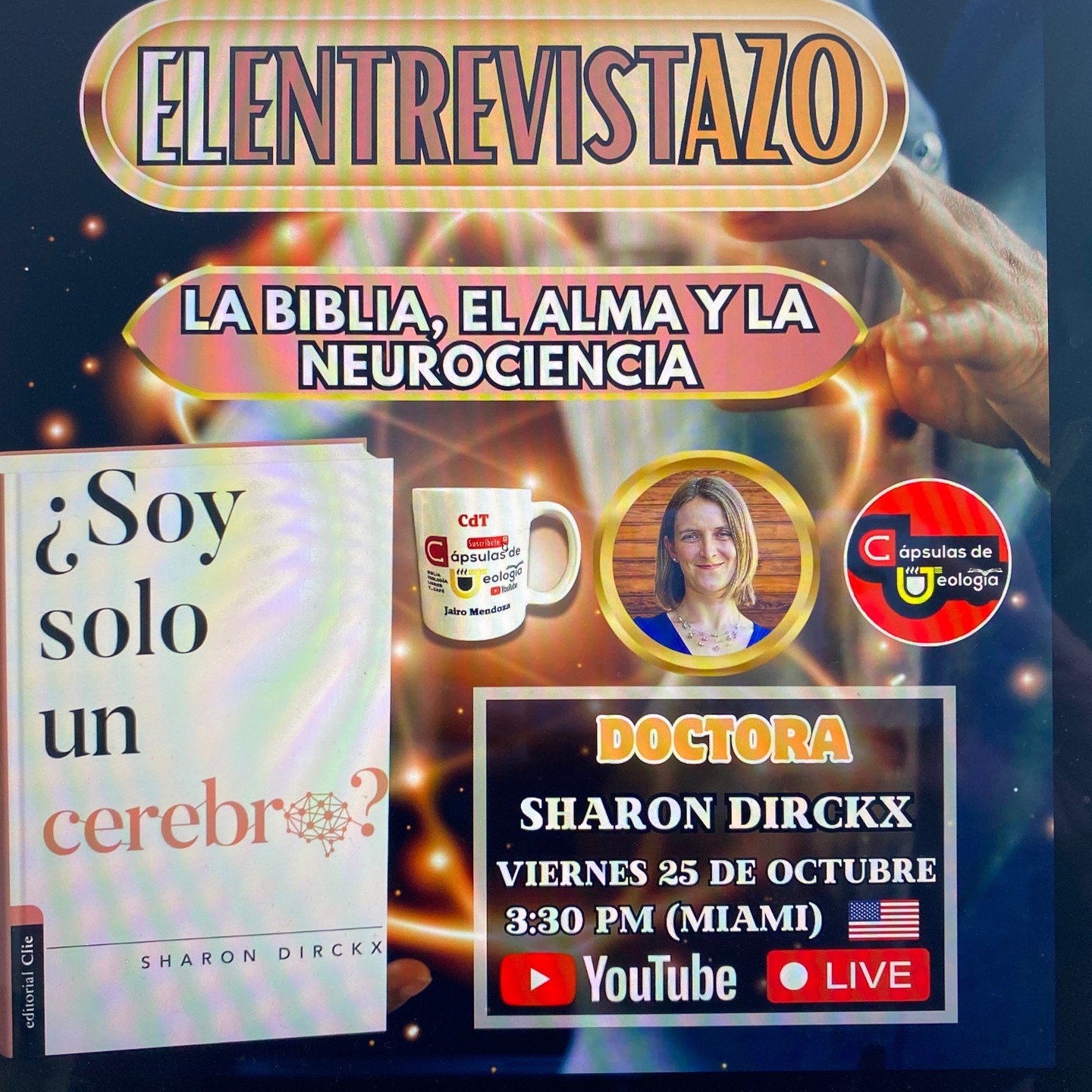 Join us tomorrow in Spanish and English 3:30pm Miami time, 8:30pm UK time - for discussions about brain, mind, neuroscience, consciousness, AI and more. See you there!