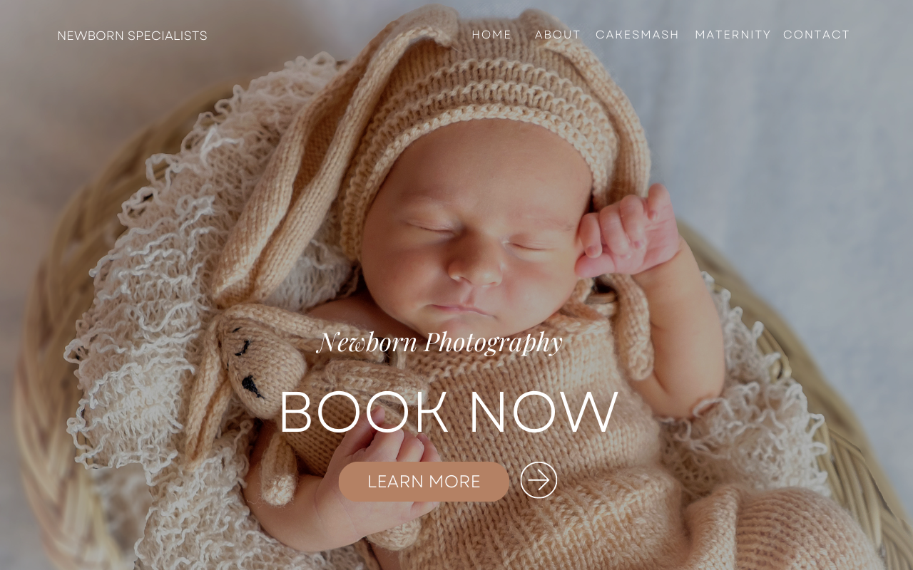 Newborn photographer web design and social media management 