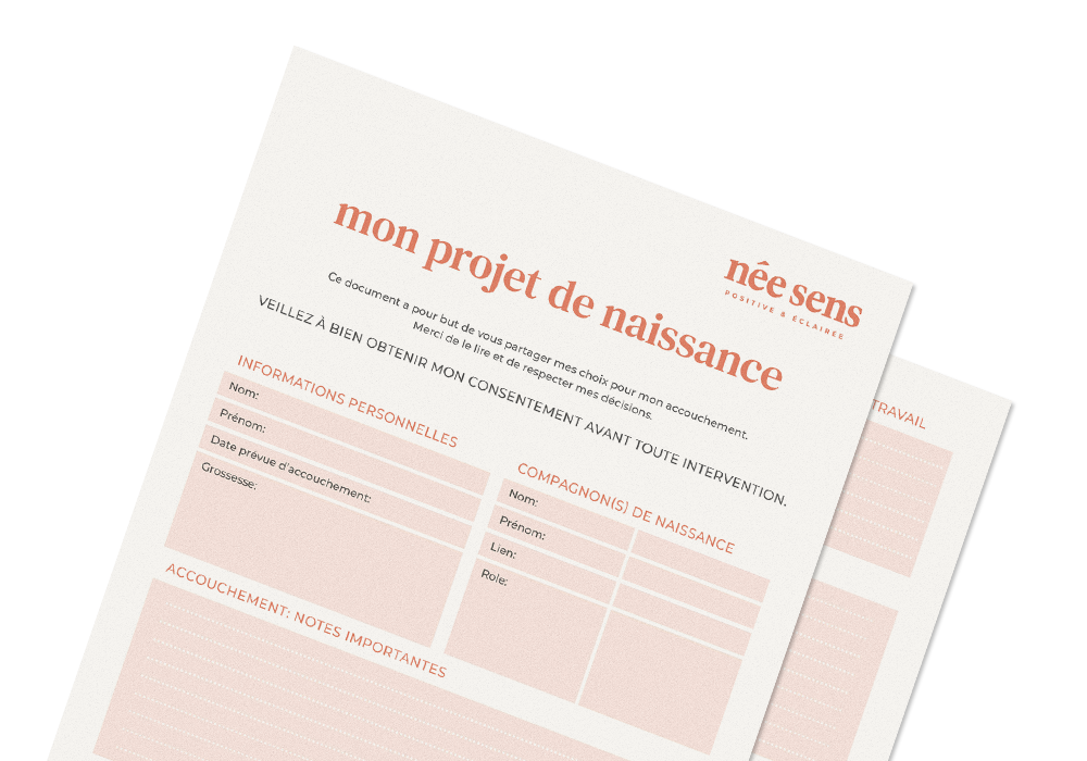 Projet de naissance (guide et modèle gratuit), pour un accouchement