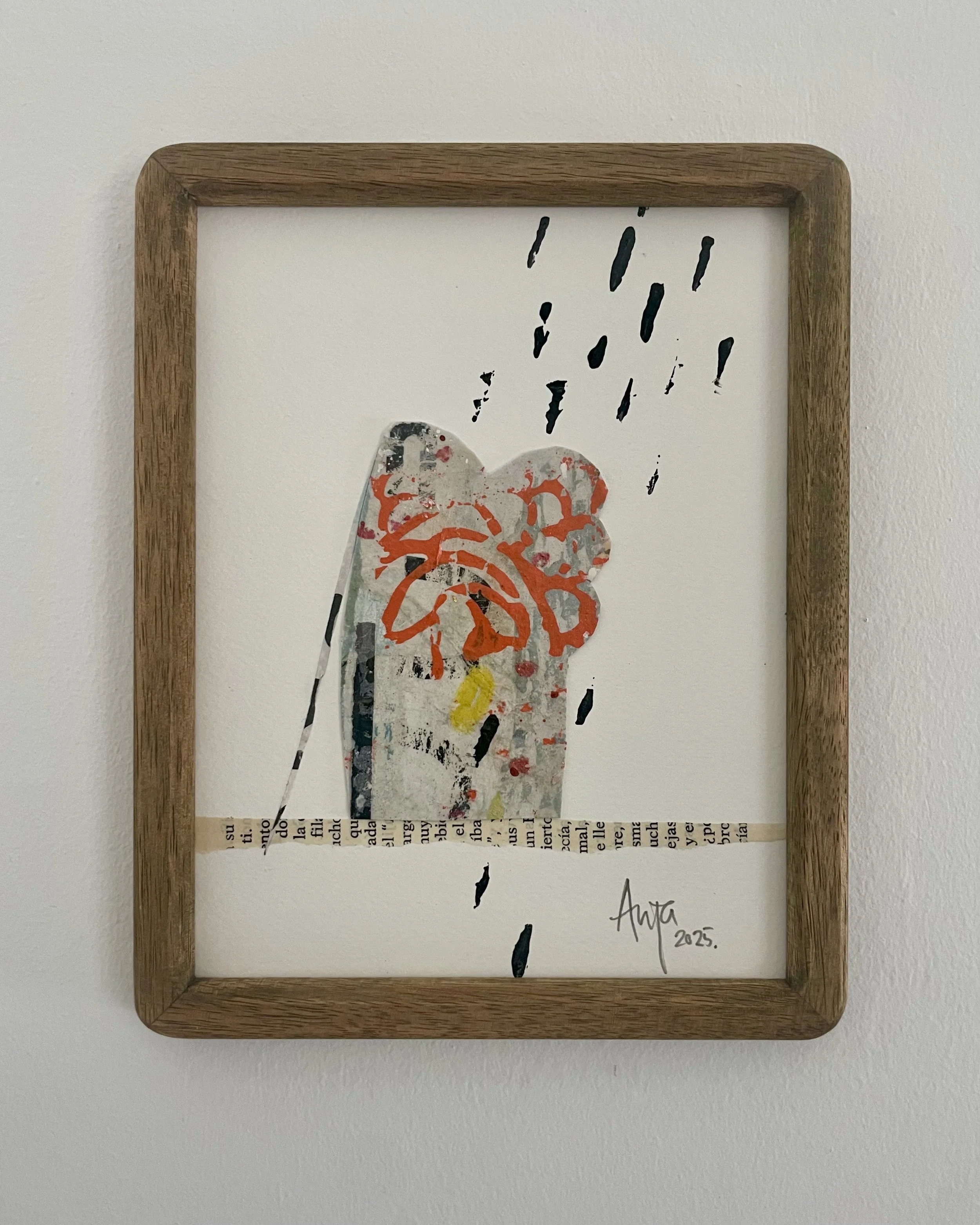 "Funambulist" paper collage, 19x24 cm. 2025. Price: 250€