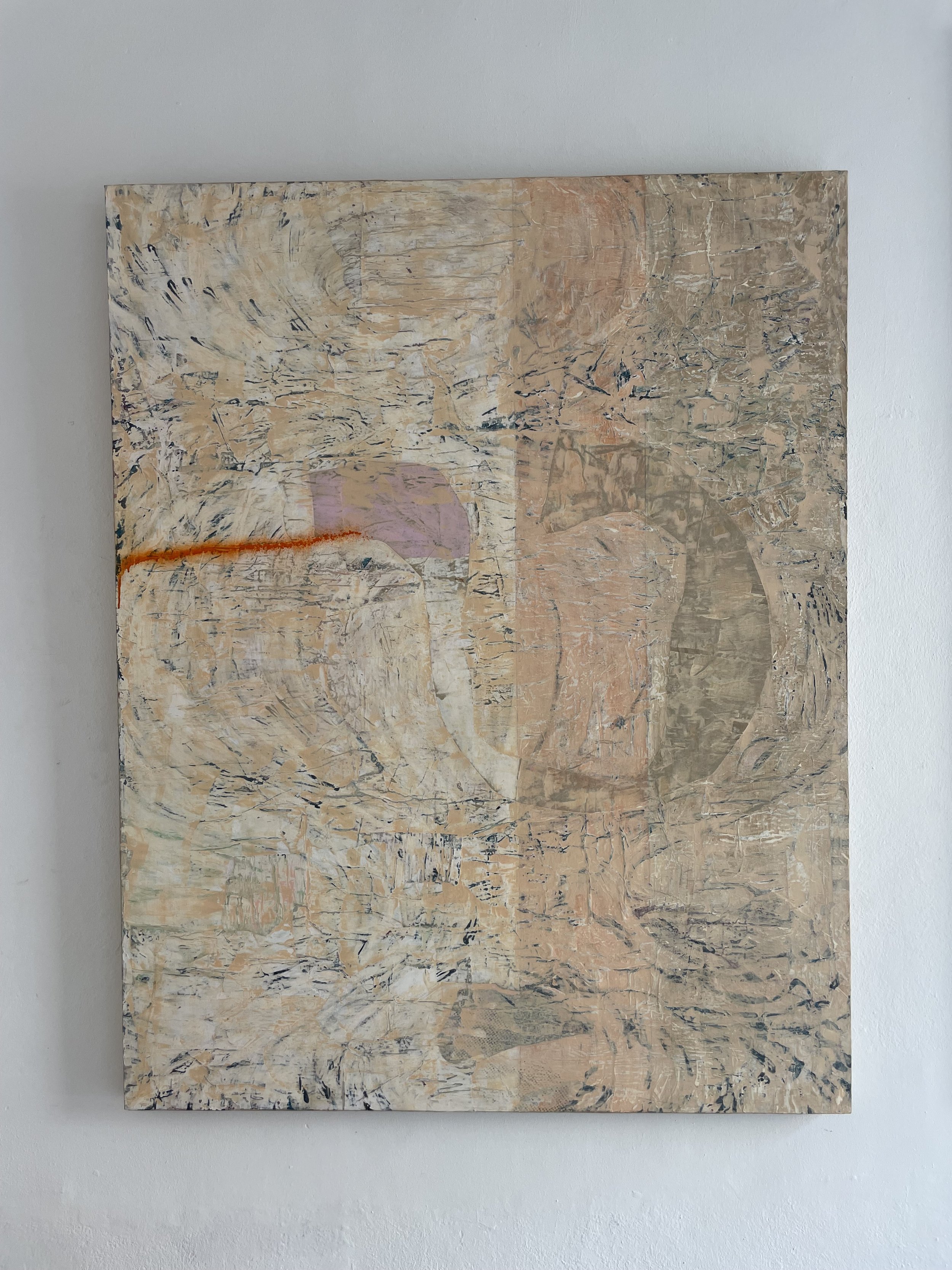 "Flow of Thoughts" 130x166 cm. Mixed media on wooden Panel. 2025. Price: 4200€