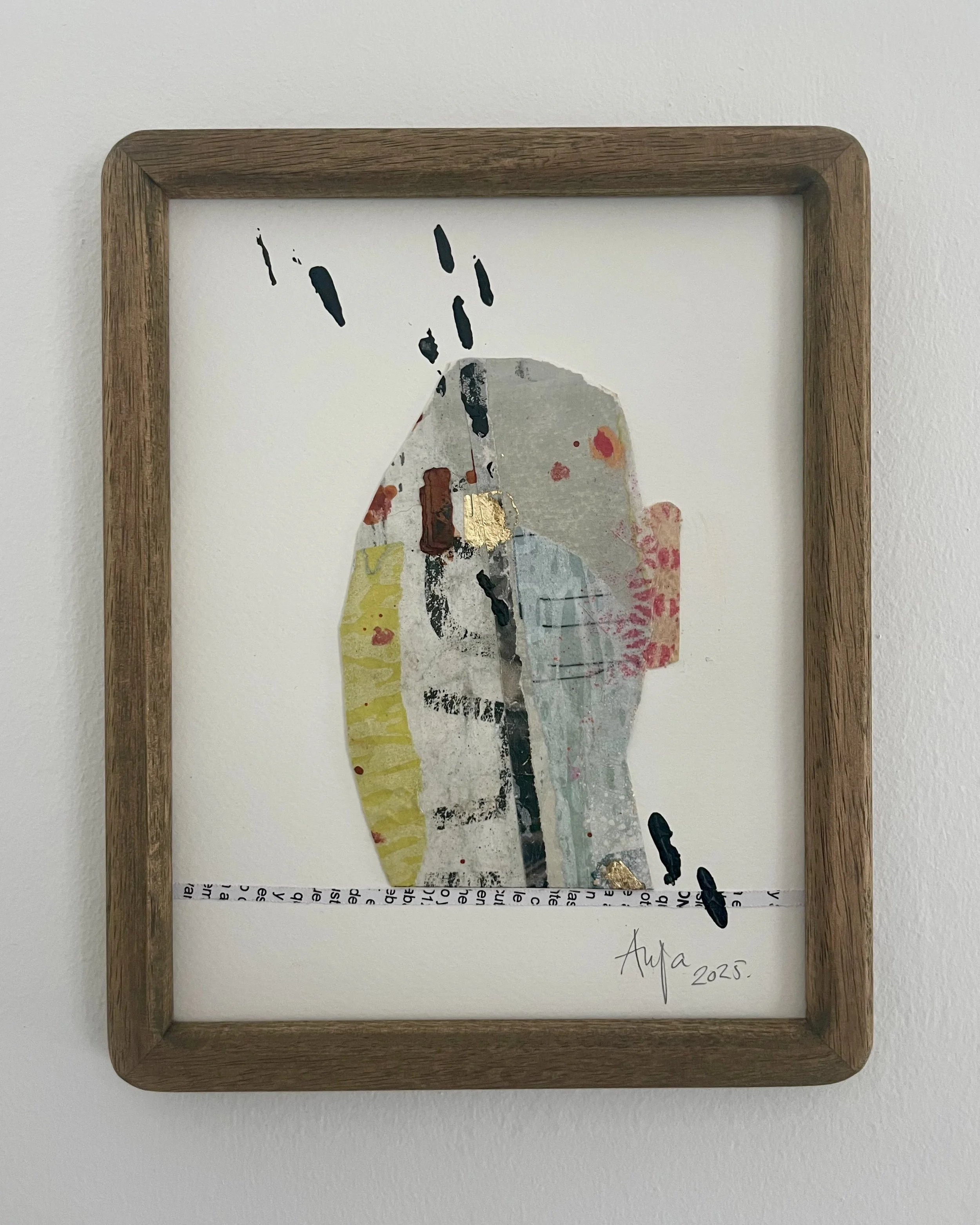 "Walking the Line" paper collage, 19x24 cm. 2025. Price: 250€