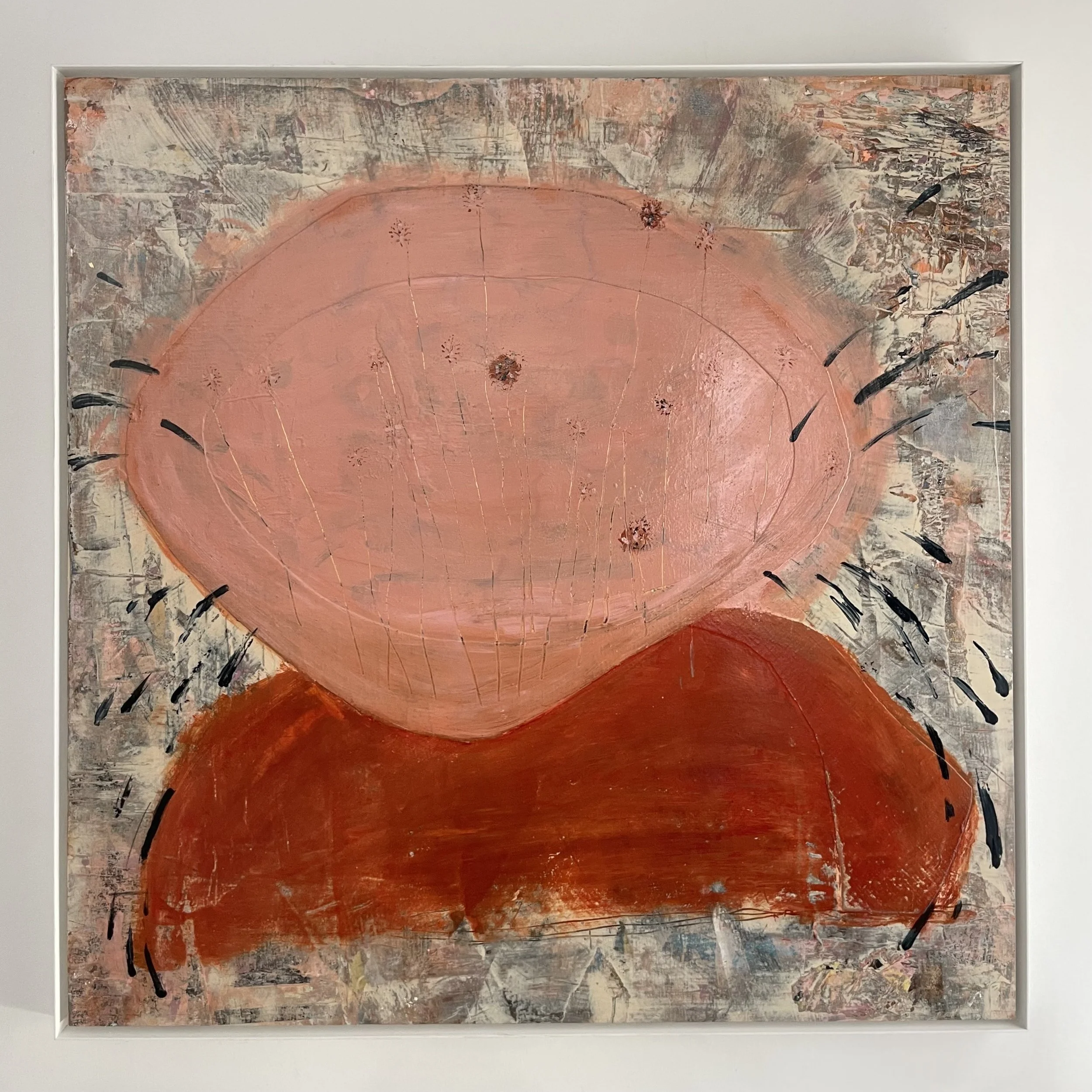 "Little Seeds" 120x120 cm. Mixed media on wooden panel, 2025. Price: 3500€