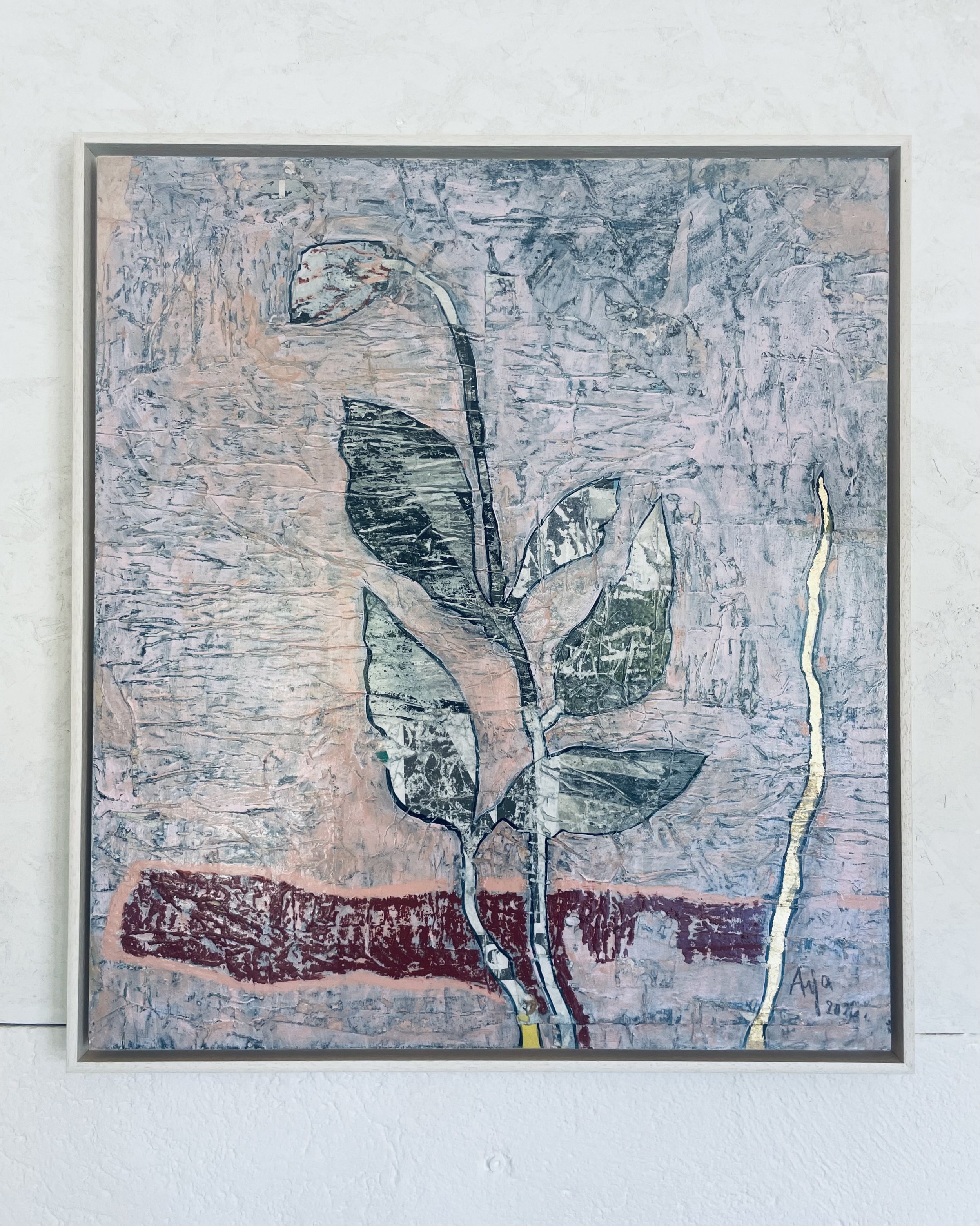 "Unfolding" mixed media on wooden panel. 60x70 cm. 2026 Price: 1500€