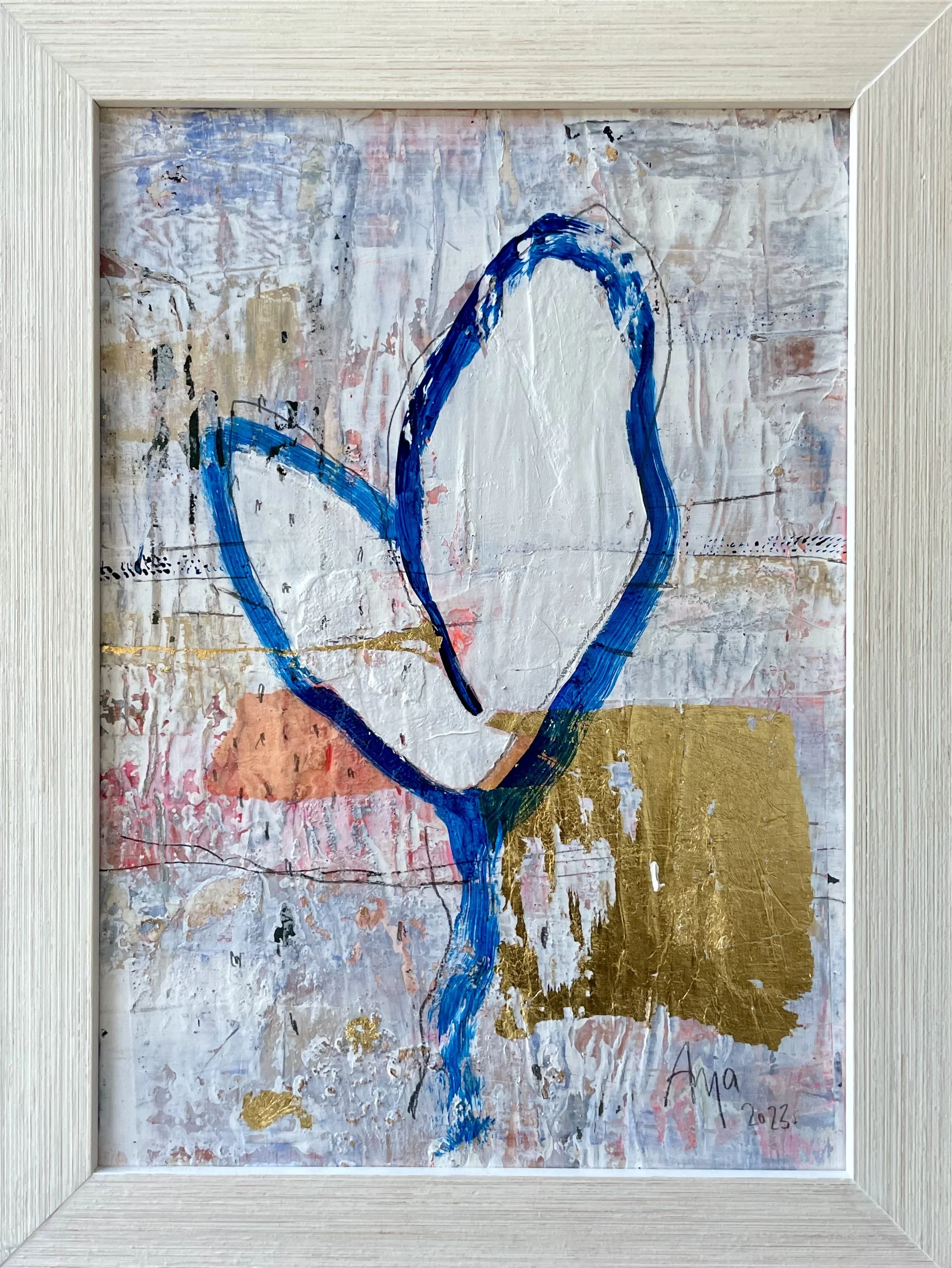 "Let it grow" mixed media on wooden panel, 36x48 cm. 2023. 400€