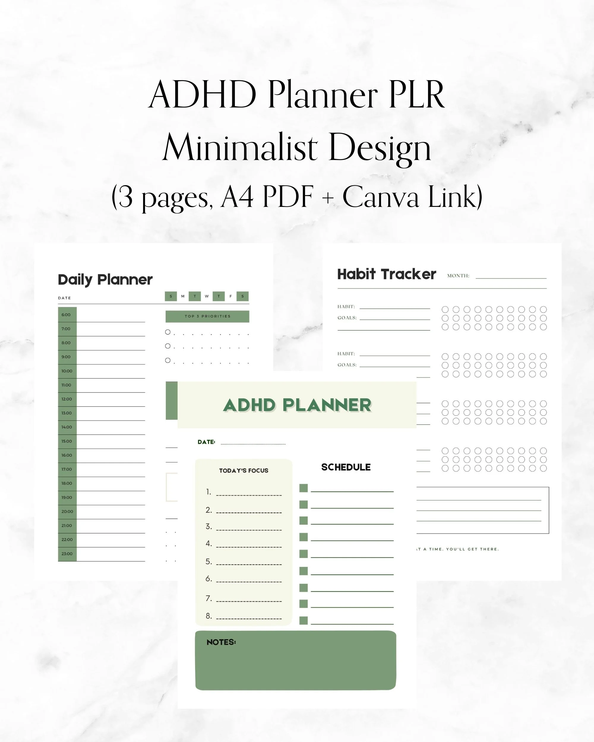 ADHD Planner PLR - Minimalist Design — Digital PLR Store