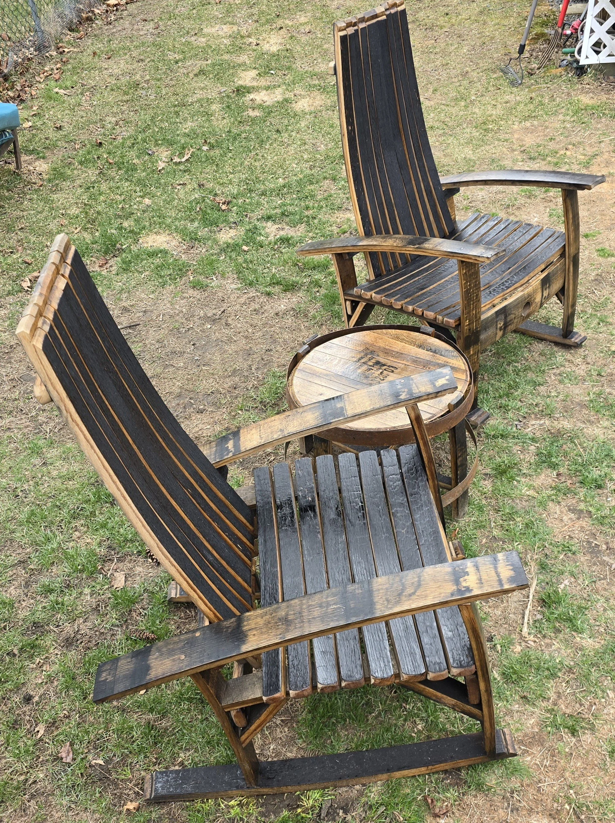 whiskey barrel rocking chair - black walnut charcuterie board — Kilted ...