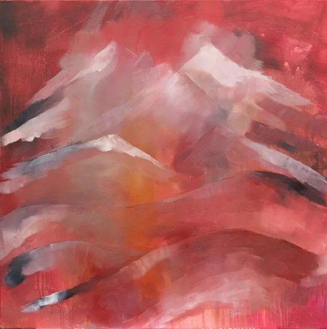 Feuerberg (Feuer) / Öl auf Leinwand, 80 x 80 x 2 cm