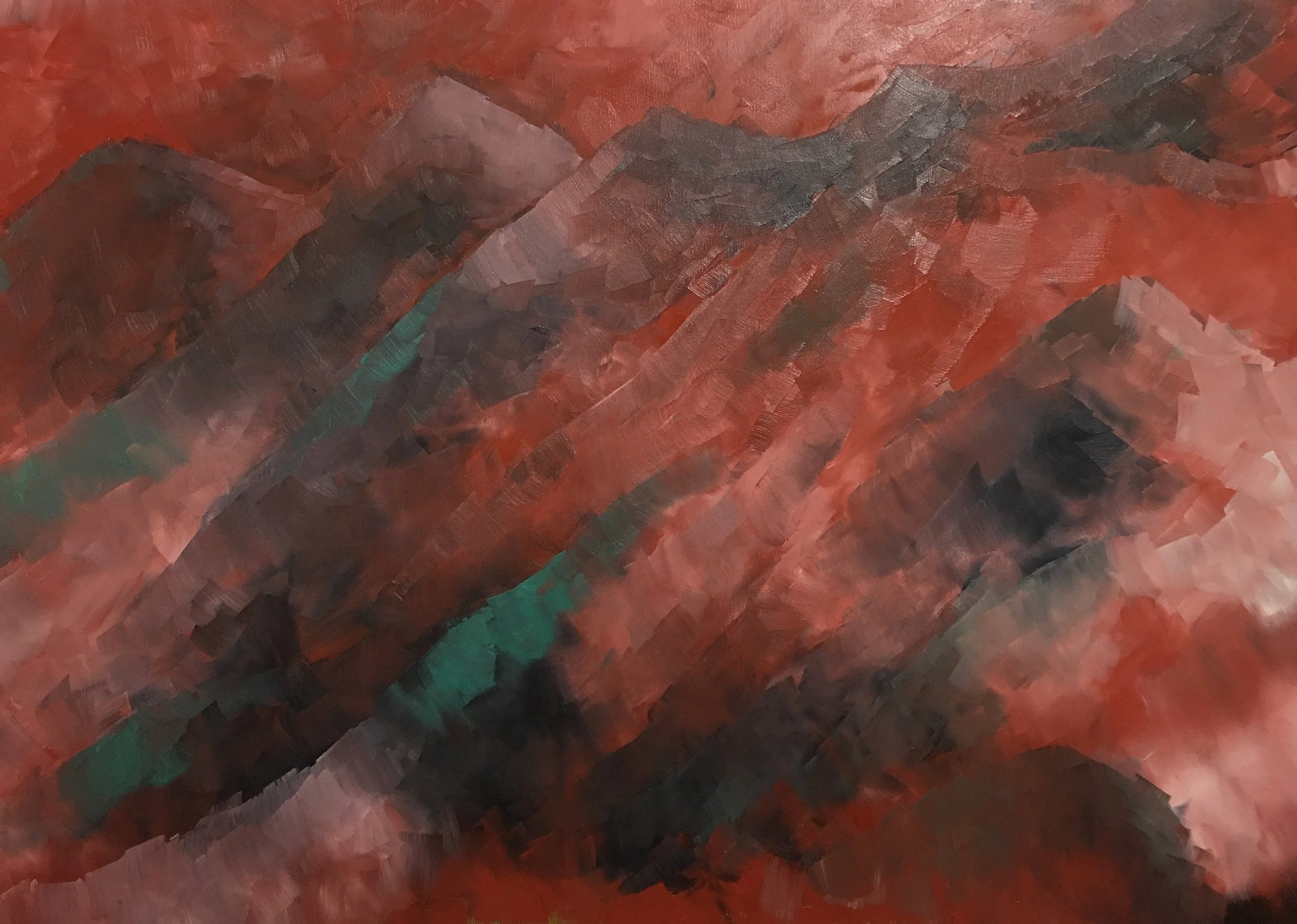 Verbrannte Erde (Feuer) / Öl auf Leinwand, 100 x 70 x 2 cm