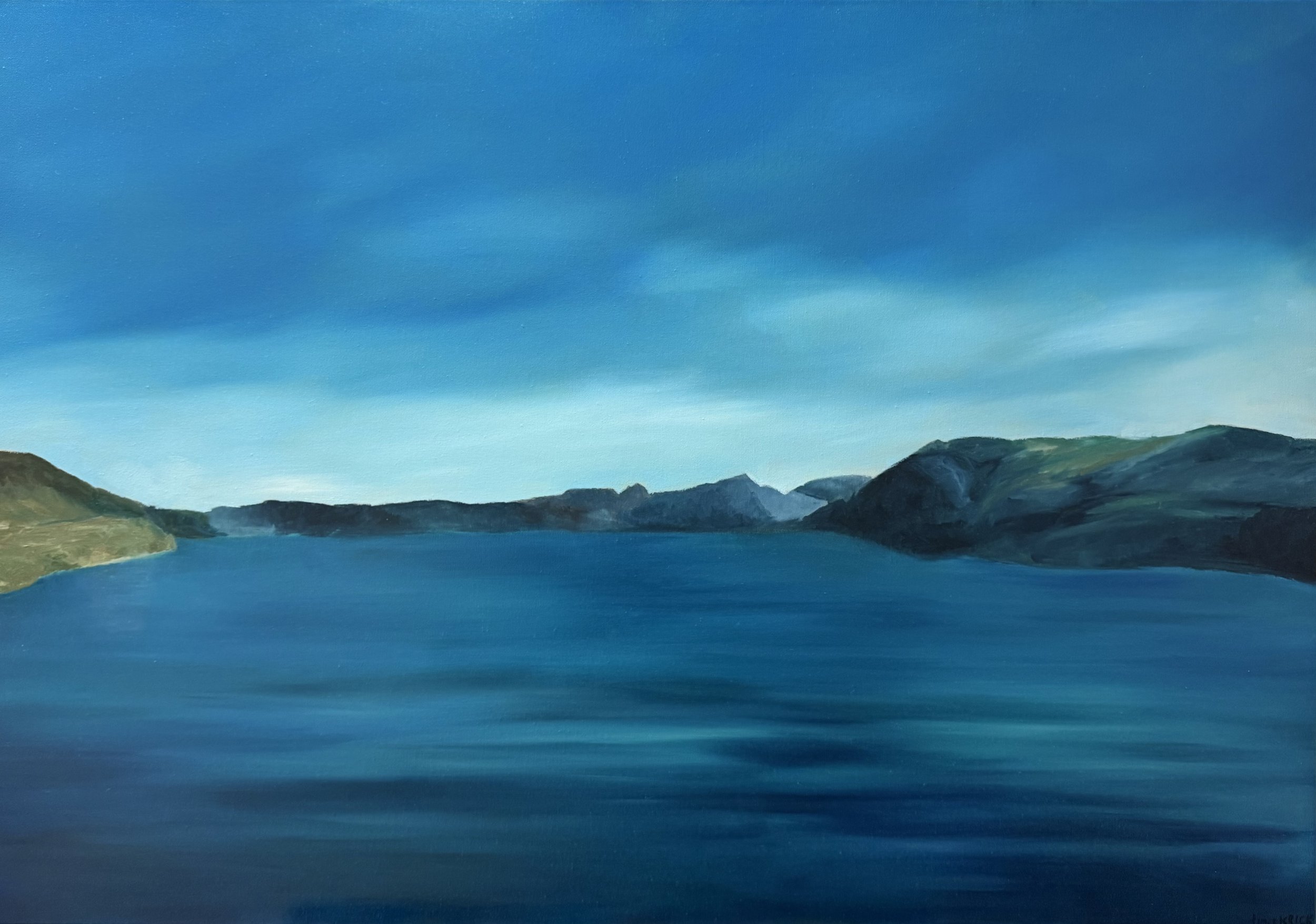 Genfersee (Wasser) / Öl auf Leinwand, 120 x 80 x 2 cm