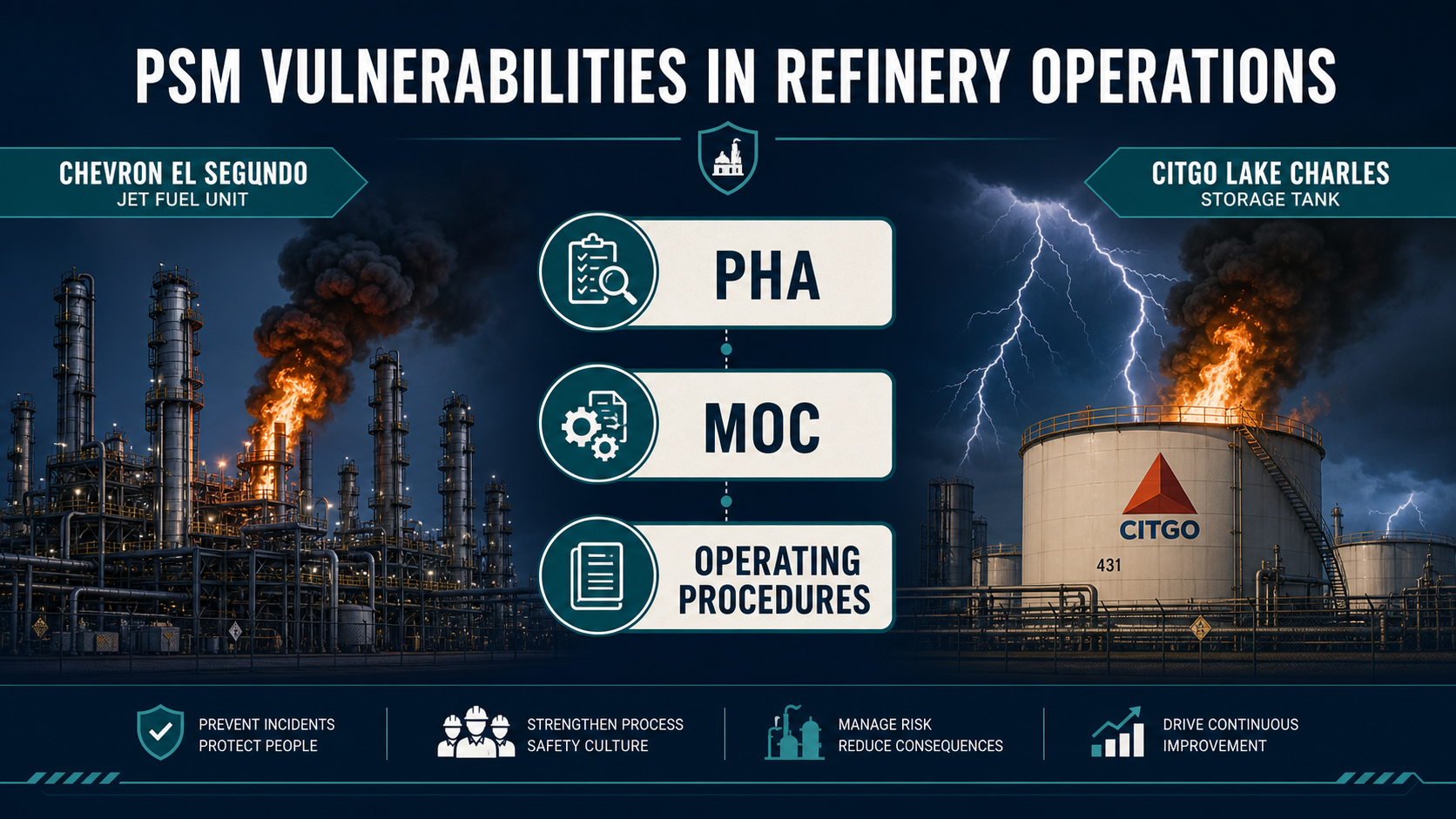 PSM Vulnerabilities in Refinery Operations: Incident Comparison