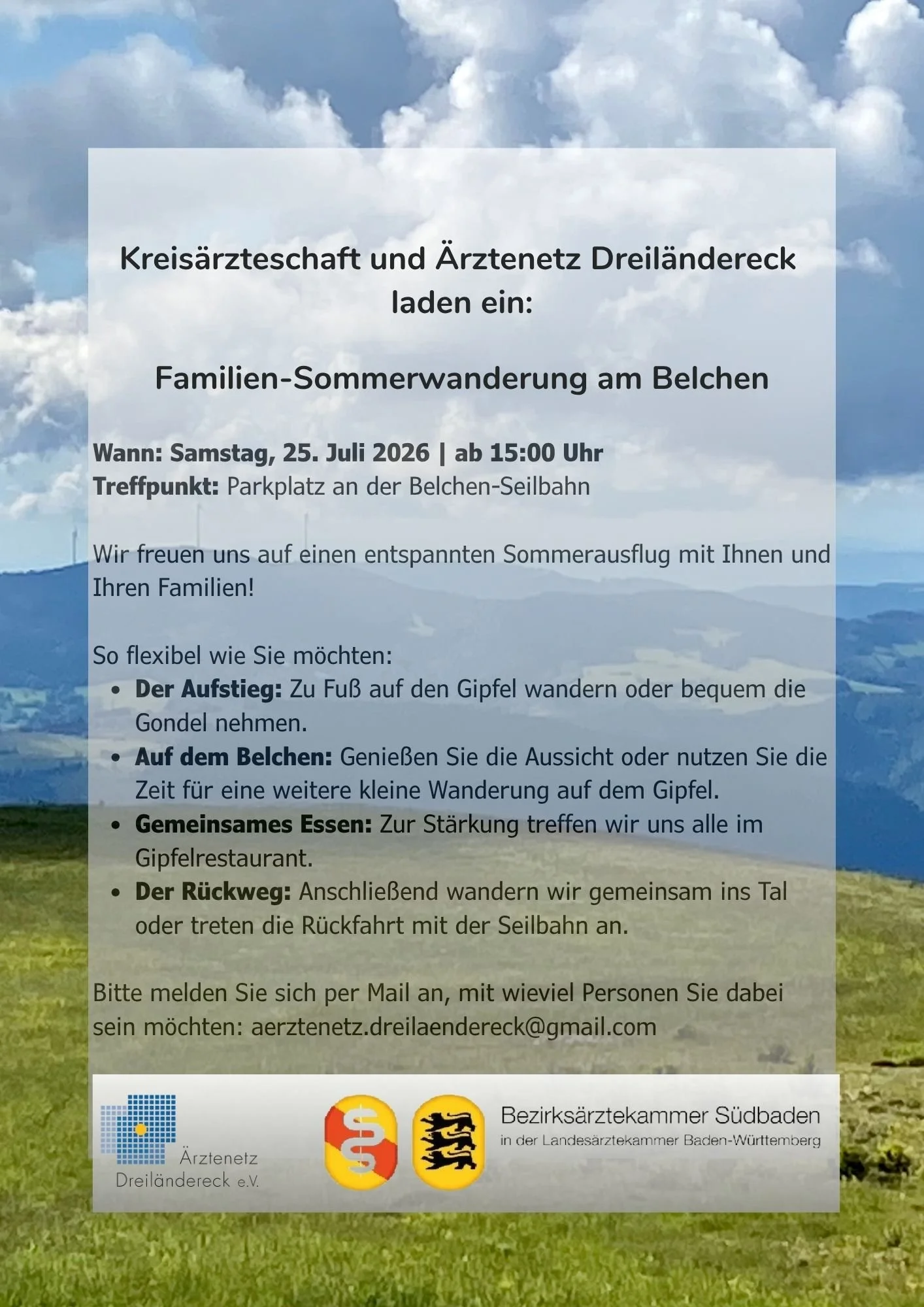Einladung Sommerwanderung Belchen