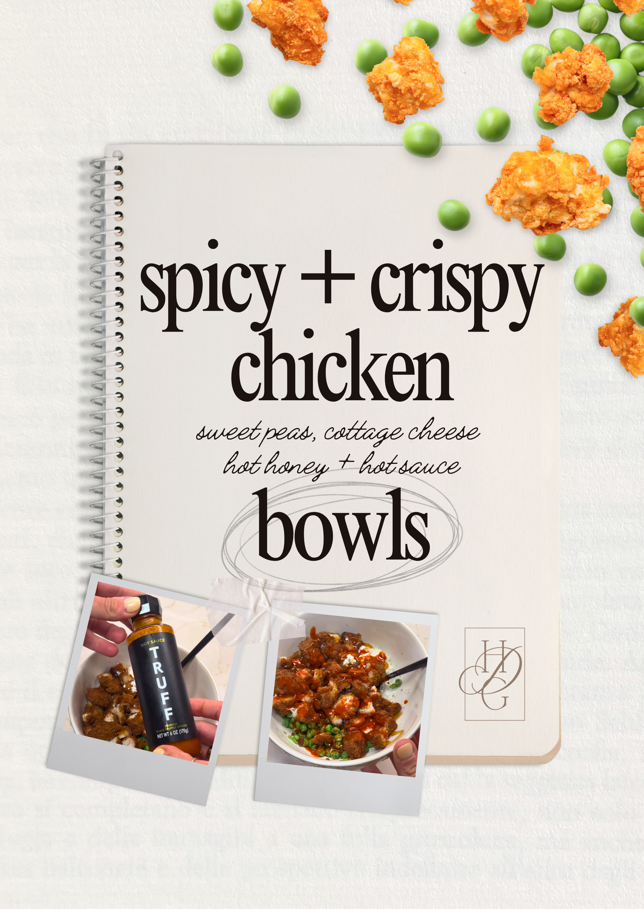 Spicy + Crispy Chicken &amp; Peas Bowls 🫛