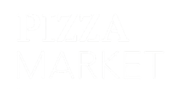 Texto que dice "Pizza Market" en letras grandes y en mayúsculas.