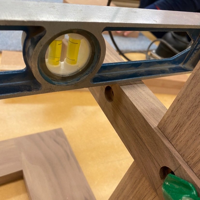 Checking level of wood
