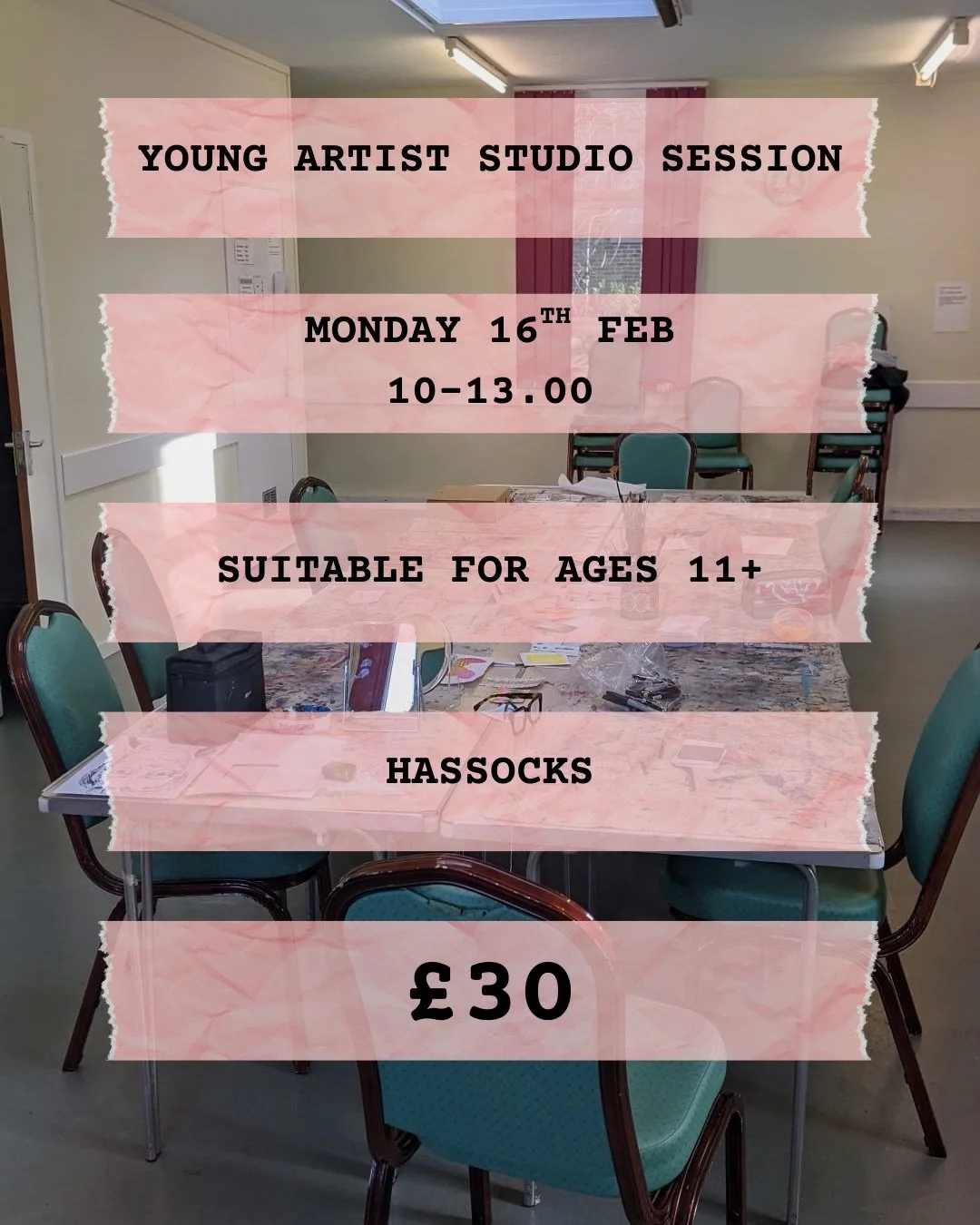 NEW: Young Artist Studio Session (Feb Half Term) ✏️🎨

A calm creative morning for young people who love to draw, paint and explore ideas in their own way.

Led by Ginny + Fi, this is relaxed studio time with gentle support, beautiful materials and n