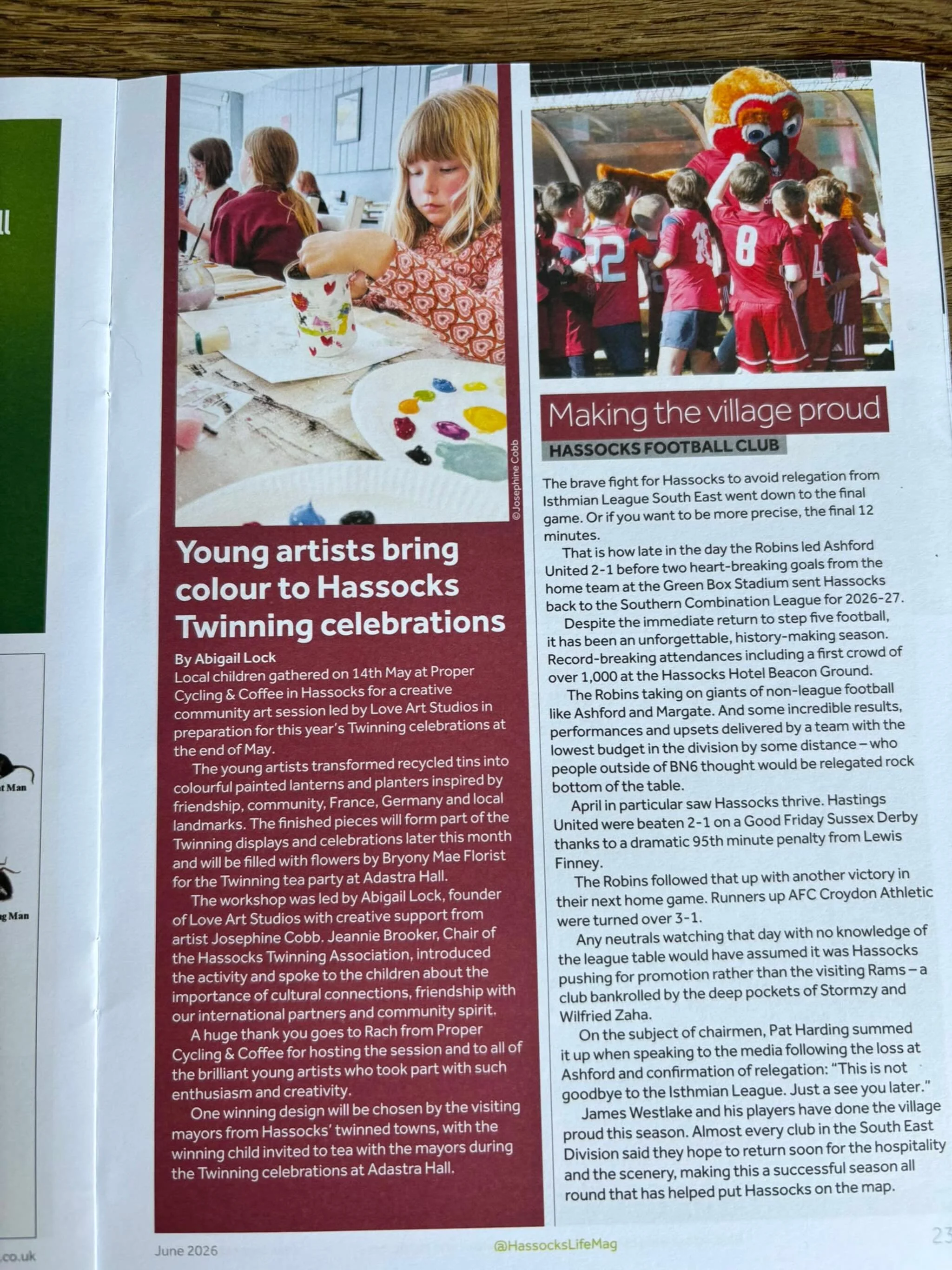 📰 We&rsquo;re in Hassocks Life Magazine! @hassockslifemag 

We were delighted to be invited to lead a community art session for the Hassocks Twinning celebrations earlier this month.

Young artists gathered at @propercycling to transform recycled ti