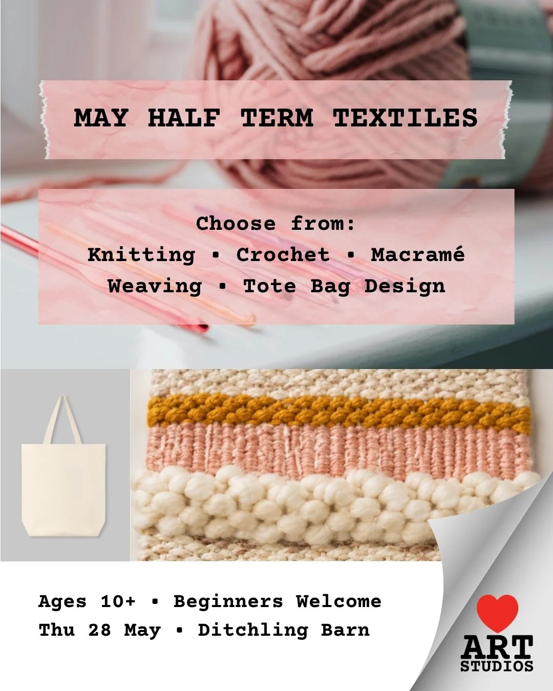 Textiles Workshop - Thurs 28th May - Ditchling Barn - Ages 10+
