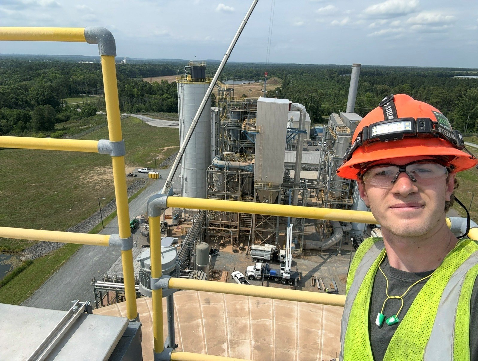 Gavin at the top of the dome at our Cape Fear STAR Plant during an outage