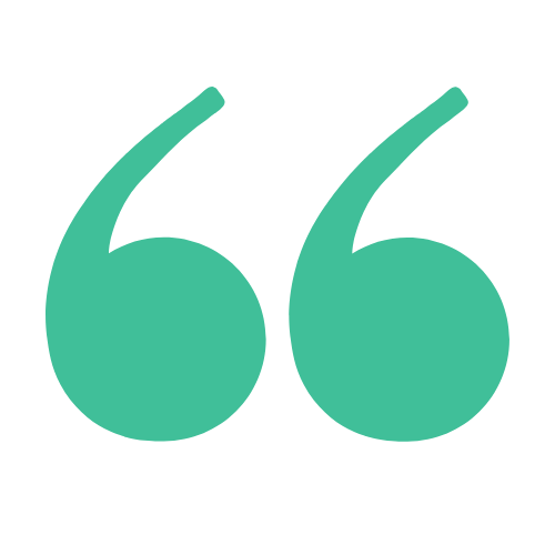 Green quotation marks on a black background.
